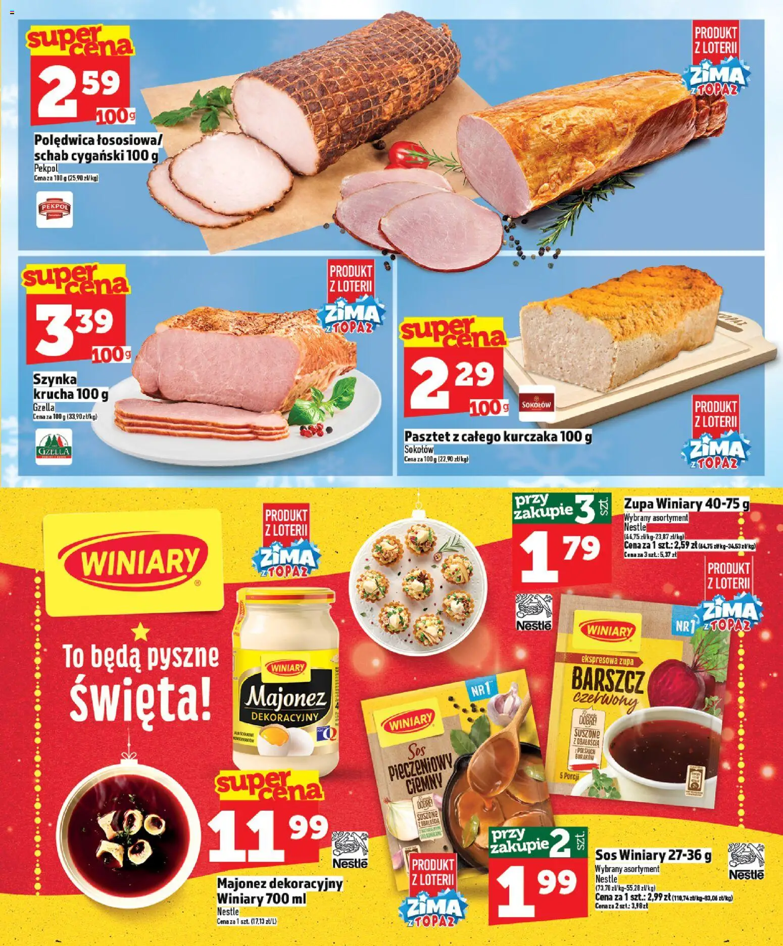 Topaz Gazetka - Express od 11.12.2025 | Strona: 9 | Produkty: Barszcz, Schab, Szynka, Majonez