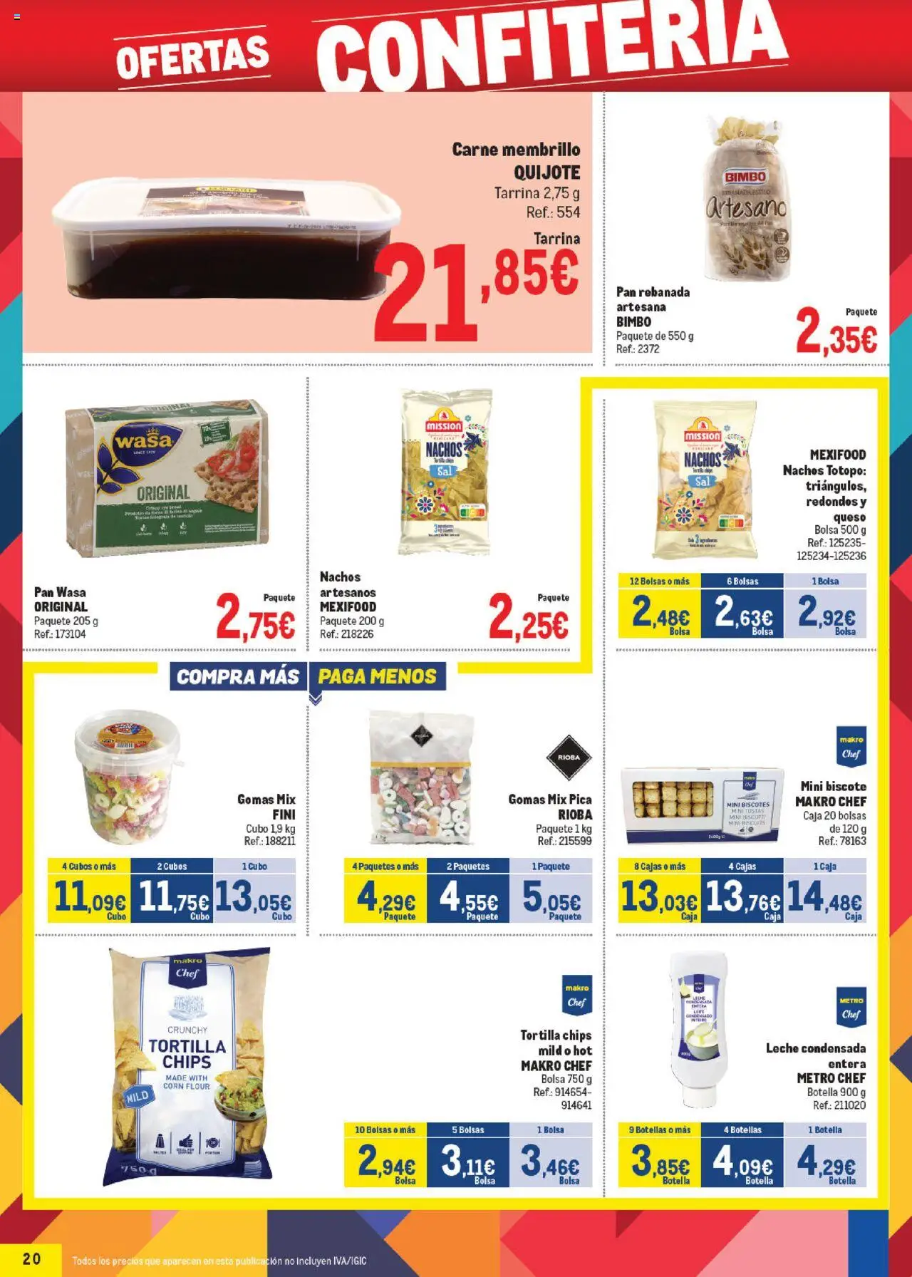 Makro - Precios Levante │ válido desde el 06.10.2025 | Página: 20 | Productos: Leche, Pan, Φαρίνα, Caja