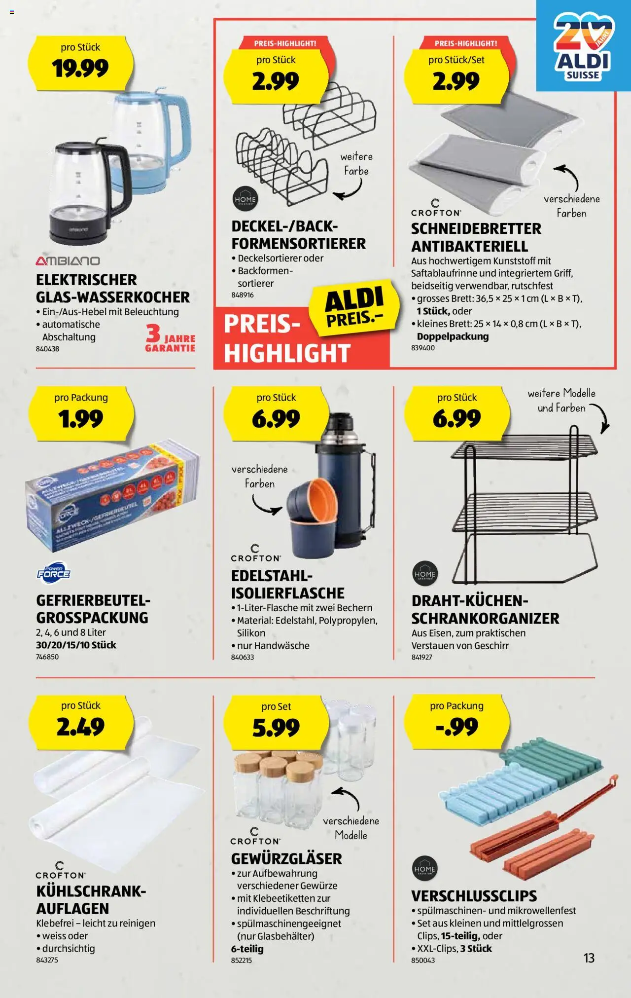 Aldi Aktionen – gültig ab 09.10.2025 | Seite: 14 | Produkte: Gewürze, Kühlschrank