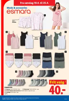 Lidl - Tilbudsavis gyldig fra 19.04.2026 | Side: 19 | Produkter: Pyjamas, Strømper
