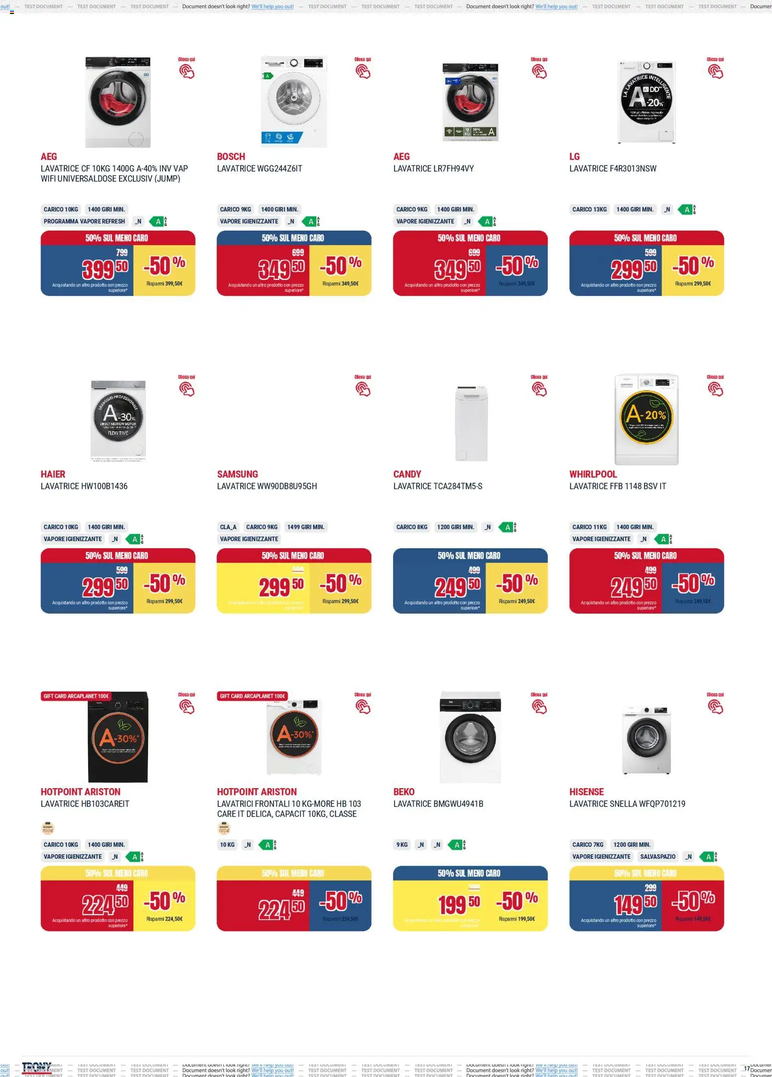 Volantino Trony del 19.02.2026 | Pagina: 17 | Prodotti: Lavatrice, Samsung