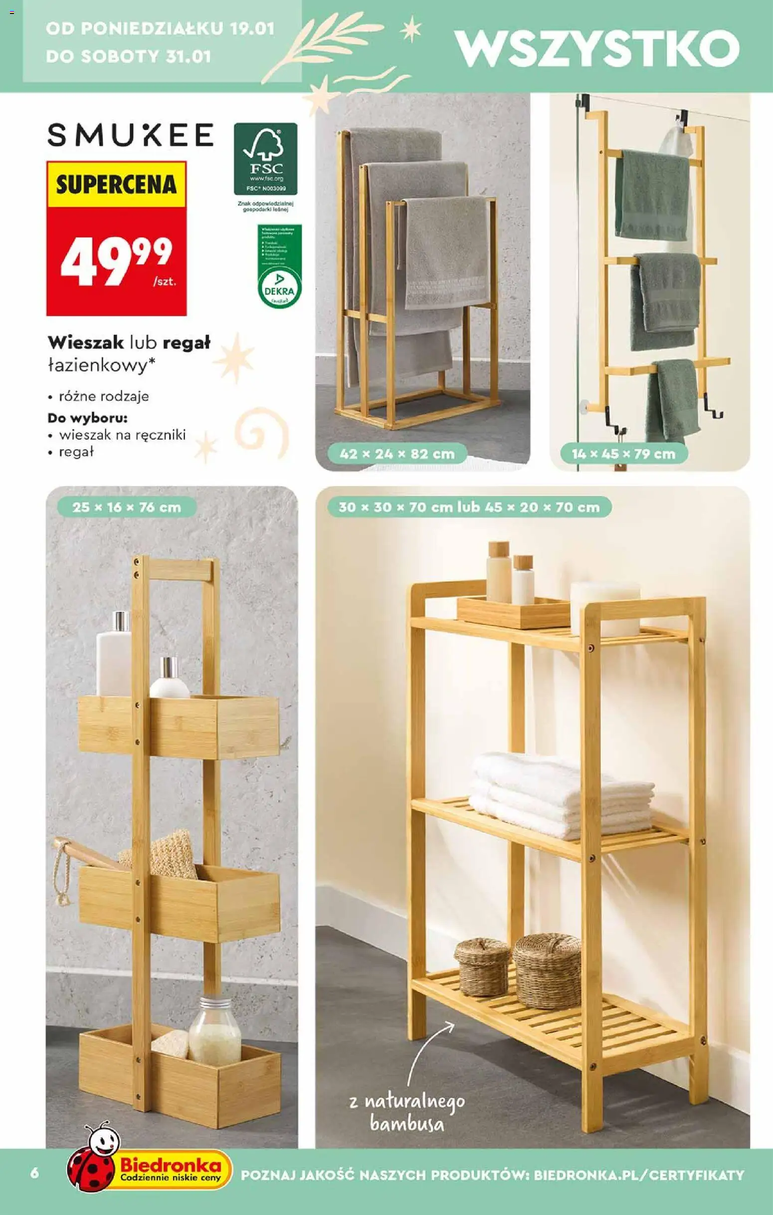 Biedronka gazetka - Hity i inspiracje od 17.01.2026 | Strona: 6 | Produkty: Wieszak, Regał