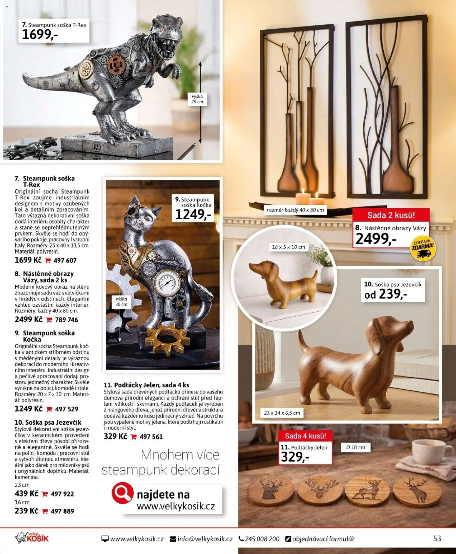 Velký Košík katalog duben 2026 od 01.04.2026 | Strana: 53 | Produkty: Obrazy, Soška, Pracovní stůl, Vázy