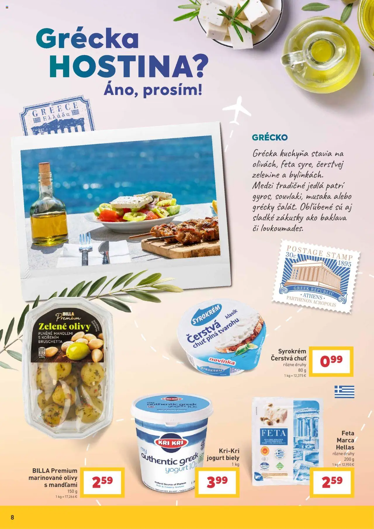 Billa spoznávajte svet a jeho chute │ platný od 30.07.2025 | Strana: 8 | Produkty: Kuchyňa, Feta, Protein