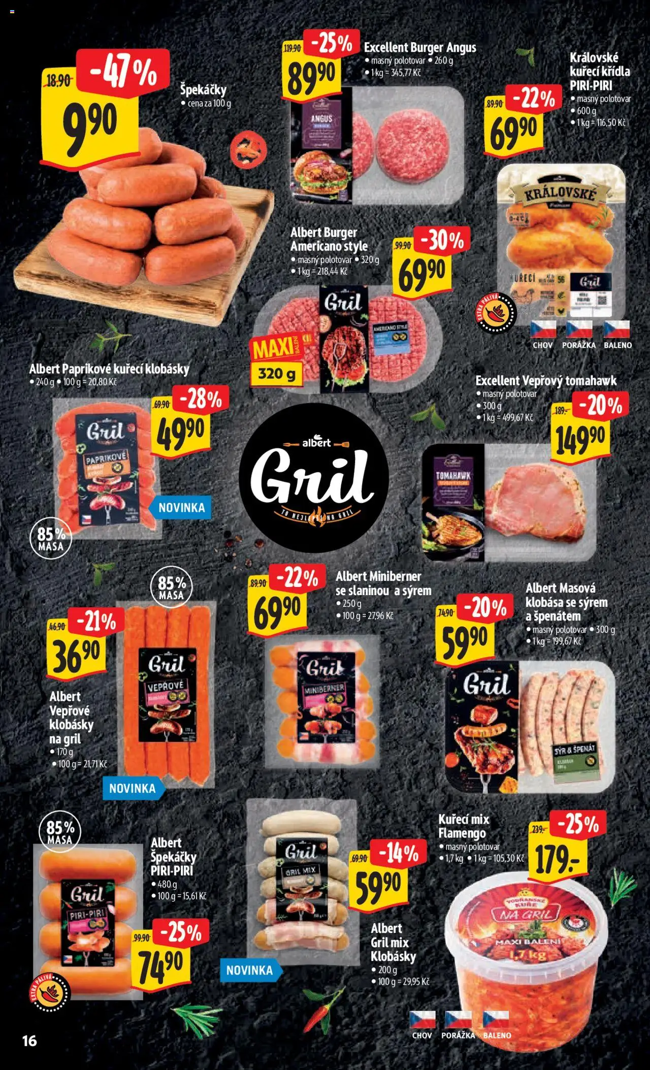 Albert leták - Hypermarket od 06.08.2025 | Strana: 23 | Produkty: Burger, Špekáčky, Klobása, Klobásky