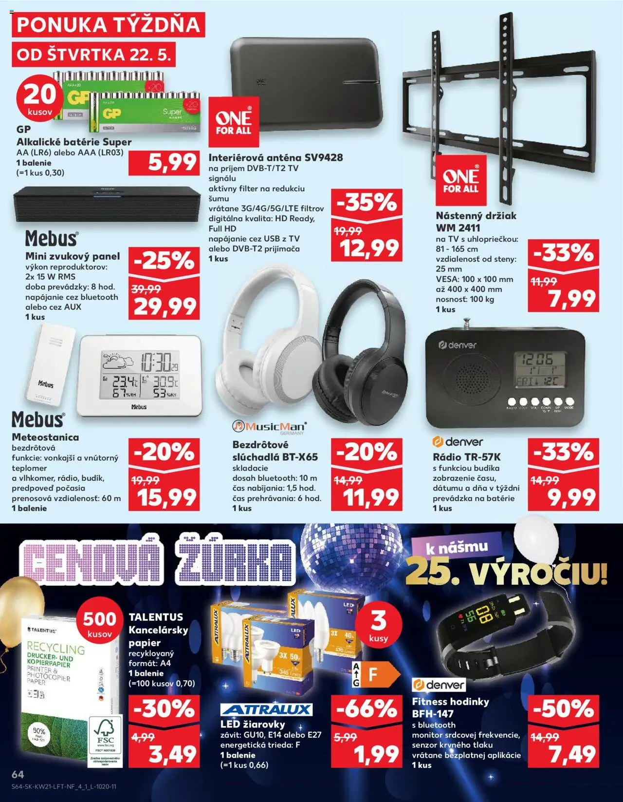 Nové Kaufland akcie – leták je platný od 22.05.2025 | Strana: 64 | Produkty: Monitor, Tv, Led žiarovky, Žiarovky
