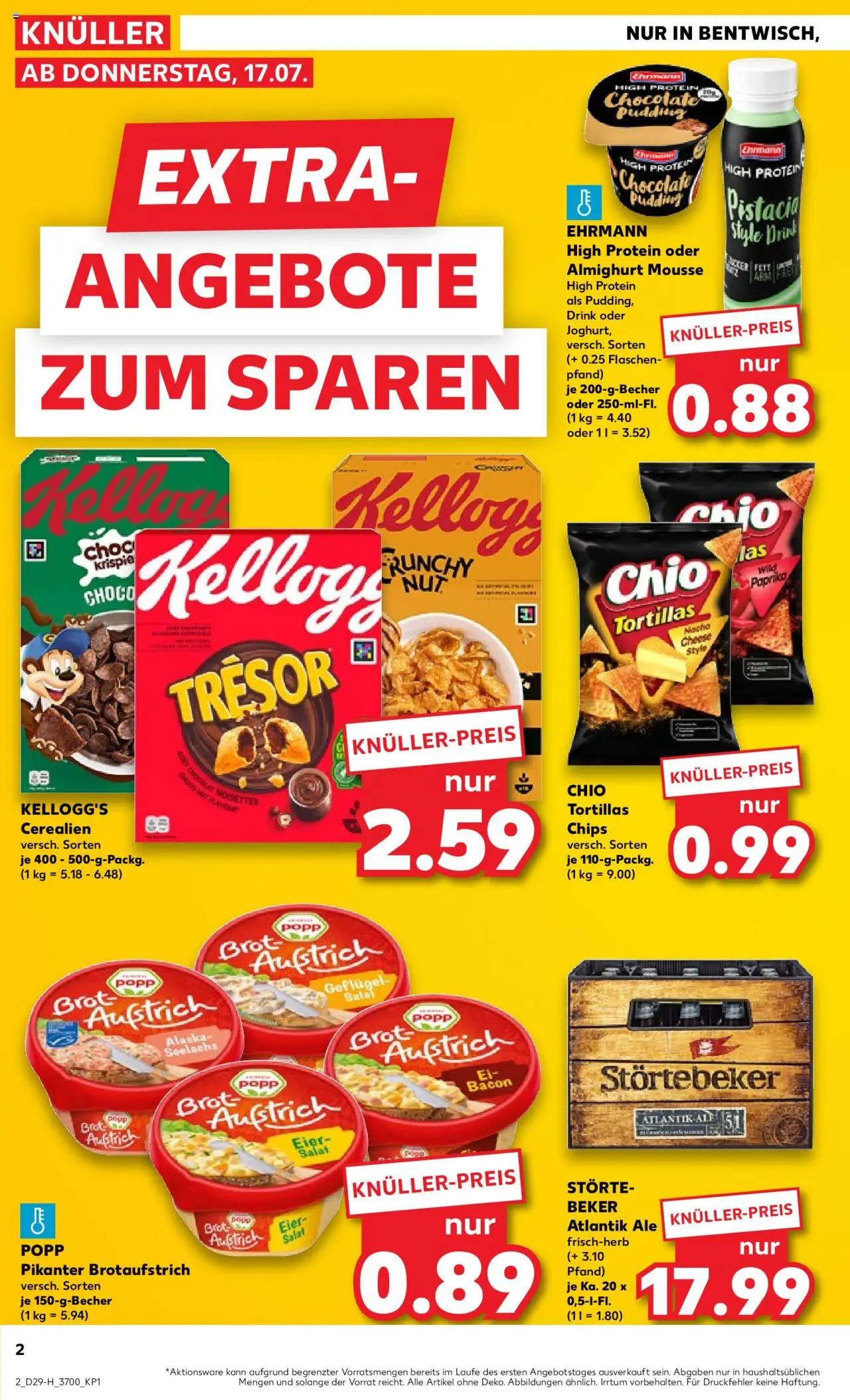 Kaufland prospekt Rostock	 - gültig ab dem 17.07.2025 | Seite: 2 | Produkte: Kellogg's, Brot, Chips, Salat
