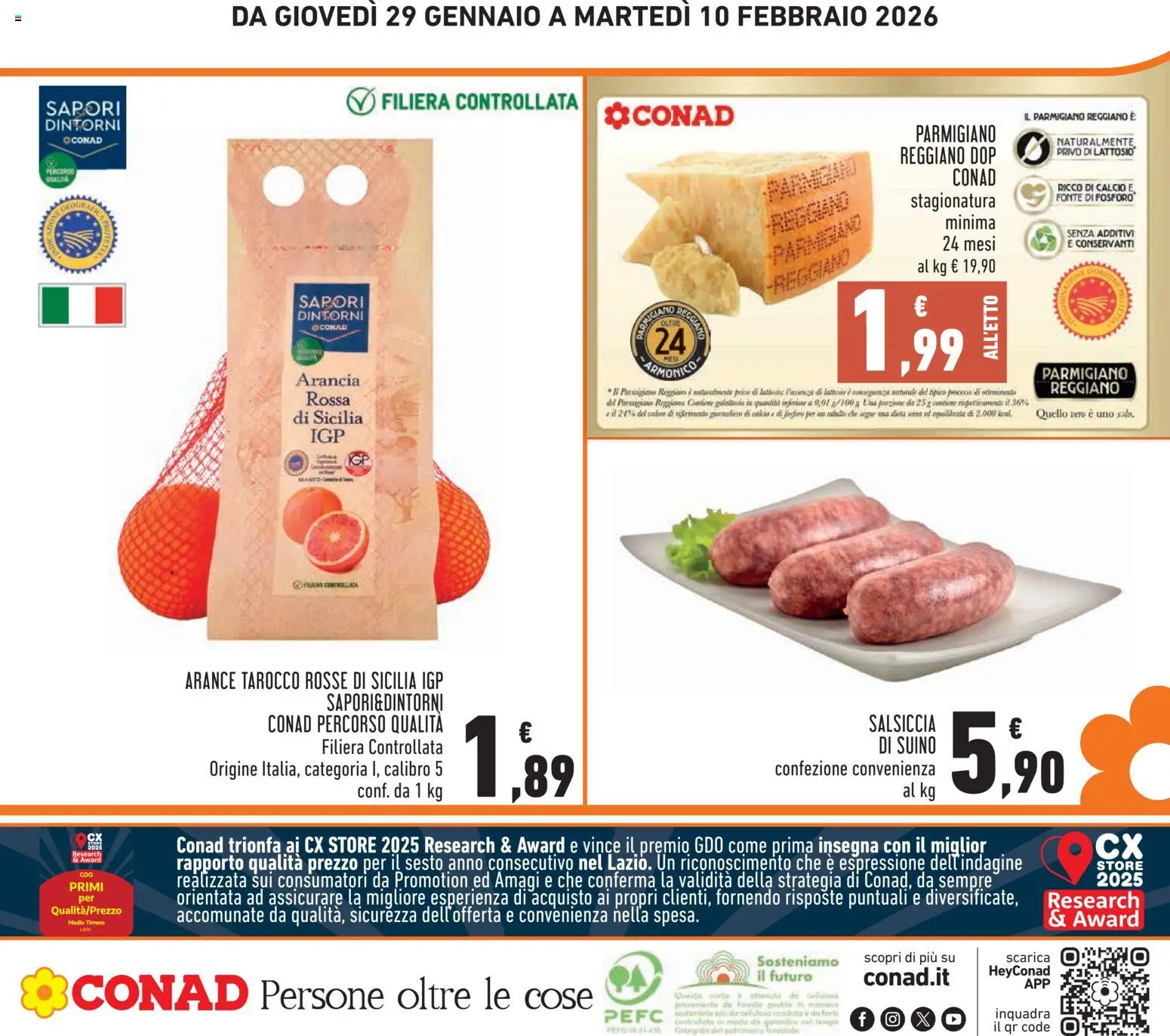 Volantino Conad del 29.01.2026 | Pagina: 24 | Prodotti: Suino, Salsiccia, Parmigiano reggiano, Parmigiano