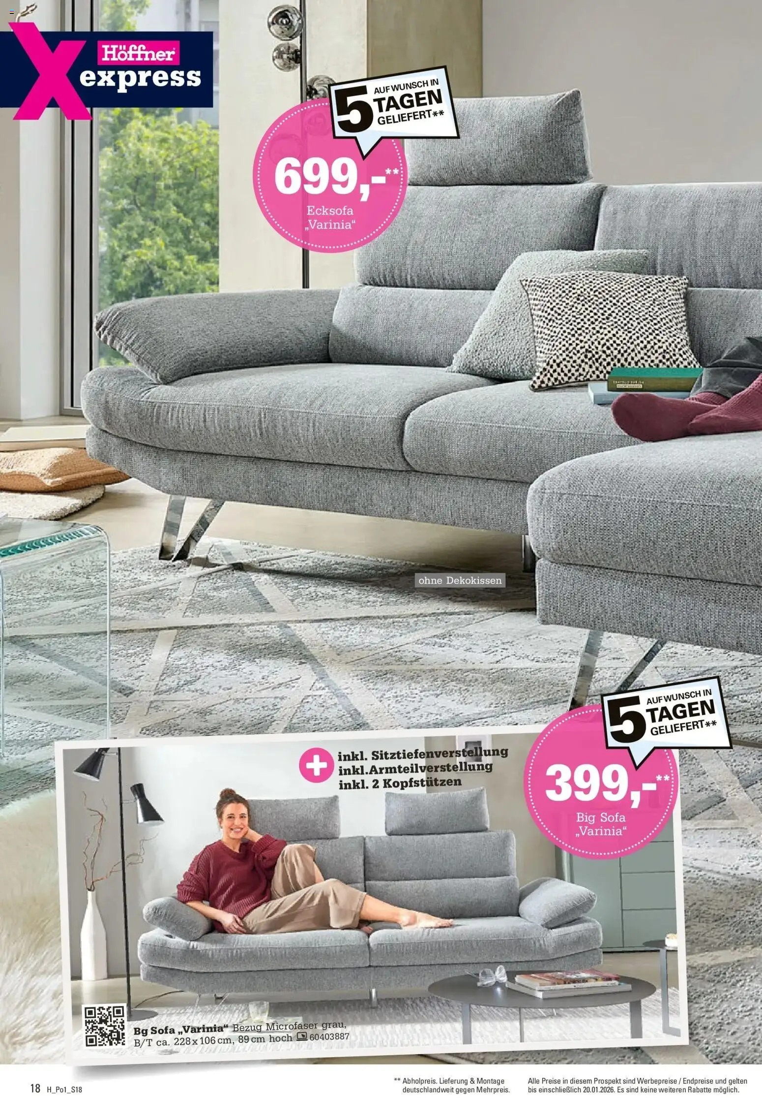 Höffner - Höffner: Möbelangebote – gültig ab 23.12.2025 | Seite: 18 | Produkte: Ecksofa, Sofa