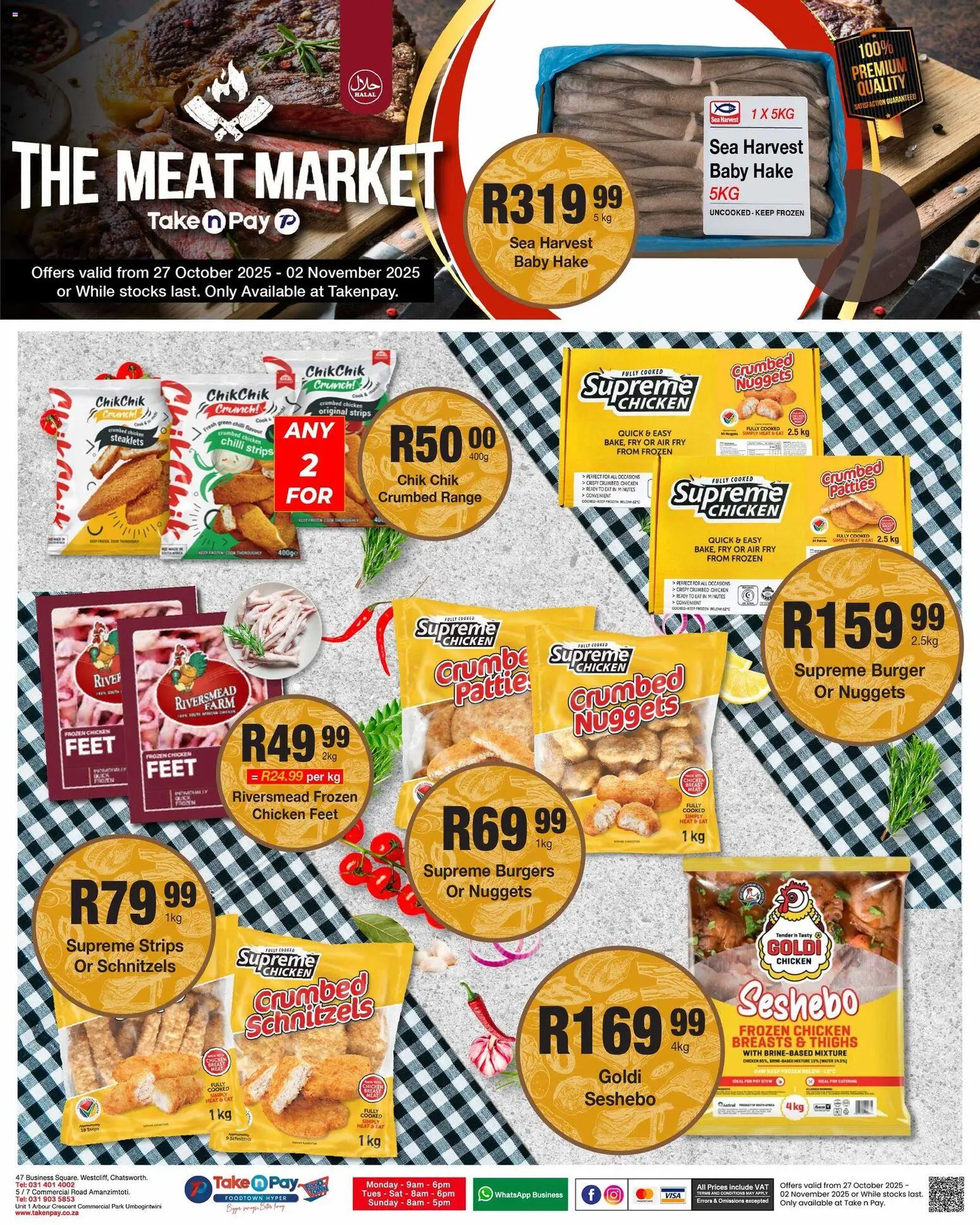 New Take n Pay catalogue – valid from 27.10.2025 | Page: 25 | Products: Chicken, Burgers, Chilli