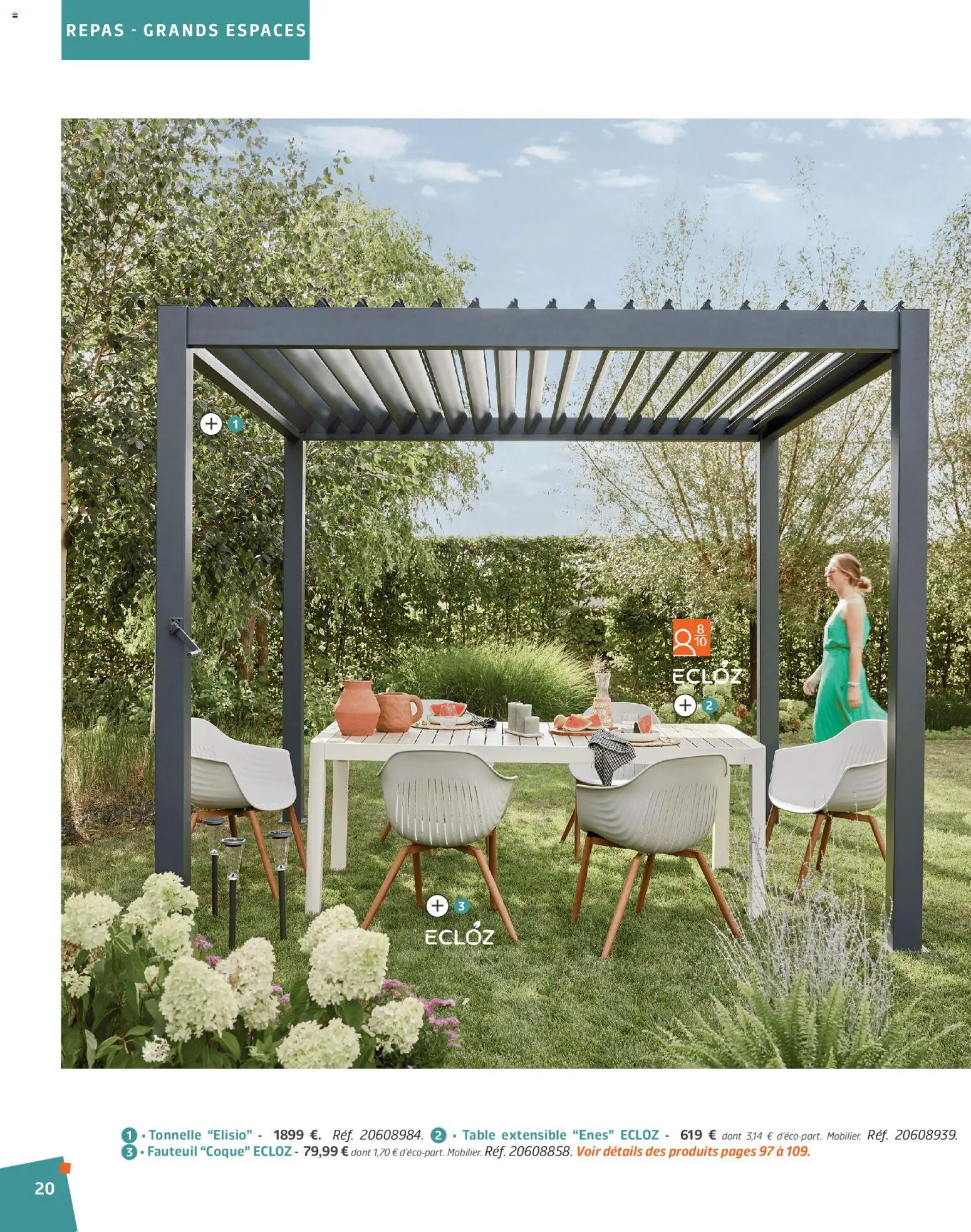 {H1} | Page: 20 | Produits: Table extensible, Fauteuil, Table