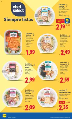 Chef Select Ensalada de pasta y rúcula, Contiene: pollo, queso, tomate y aceitunas negras. 280 g │ válido desde el 15.09.2025 | Página: 4 | Productos: Queso, Pasta, Ensalada, Παγωμένο τσάι