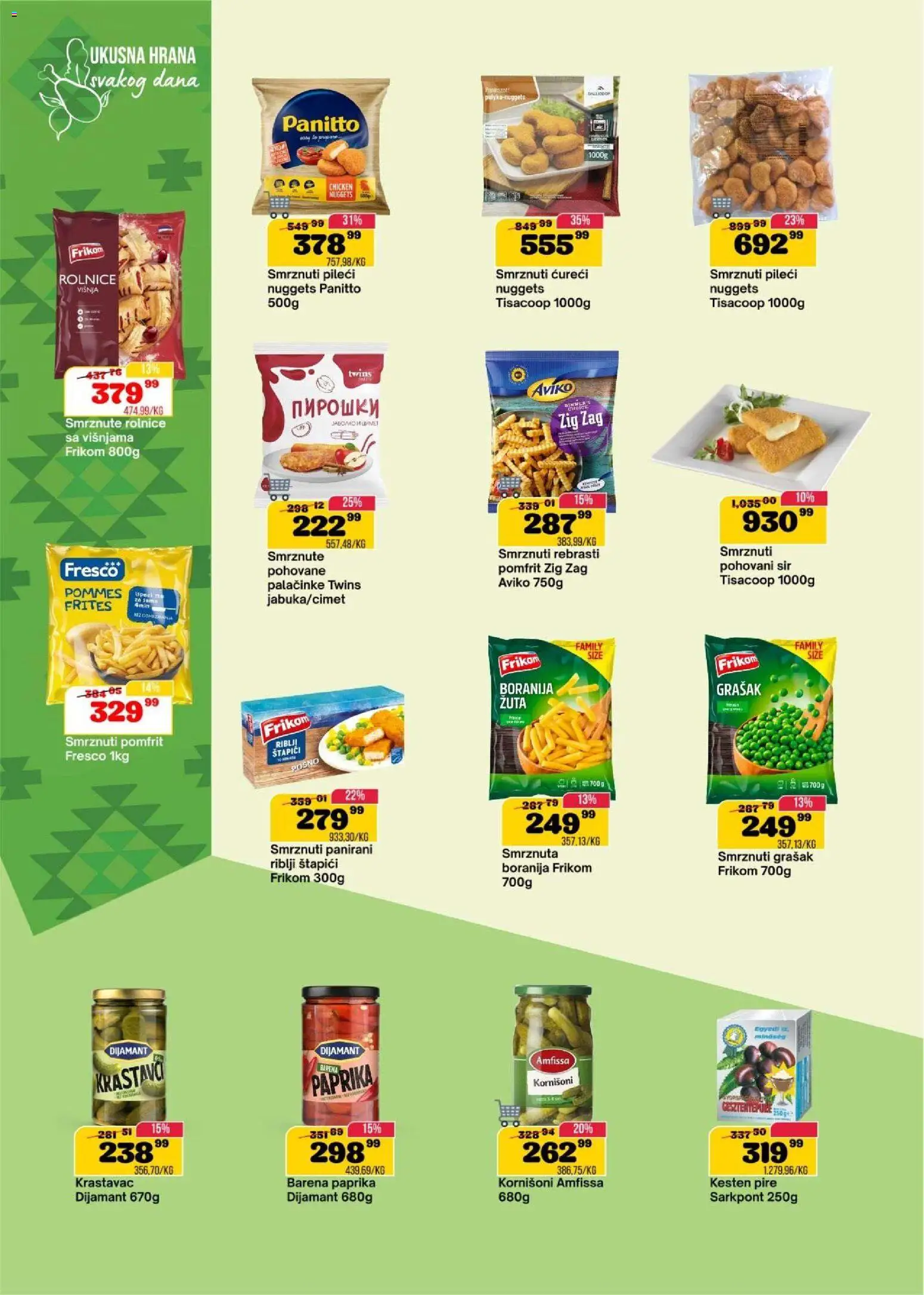 Senta Promet katalog - važi od 14.01.2026 | Strana: 8 | Proizvode: Riblji štapići, Kornišoni, Pomfrit, Palačinke