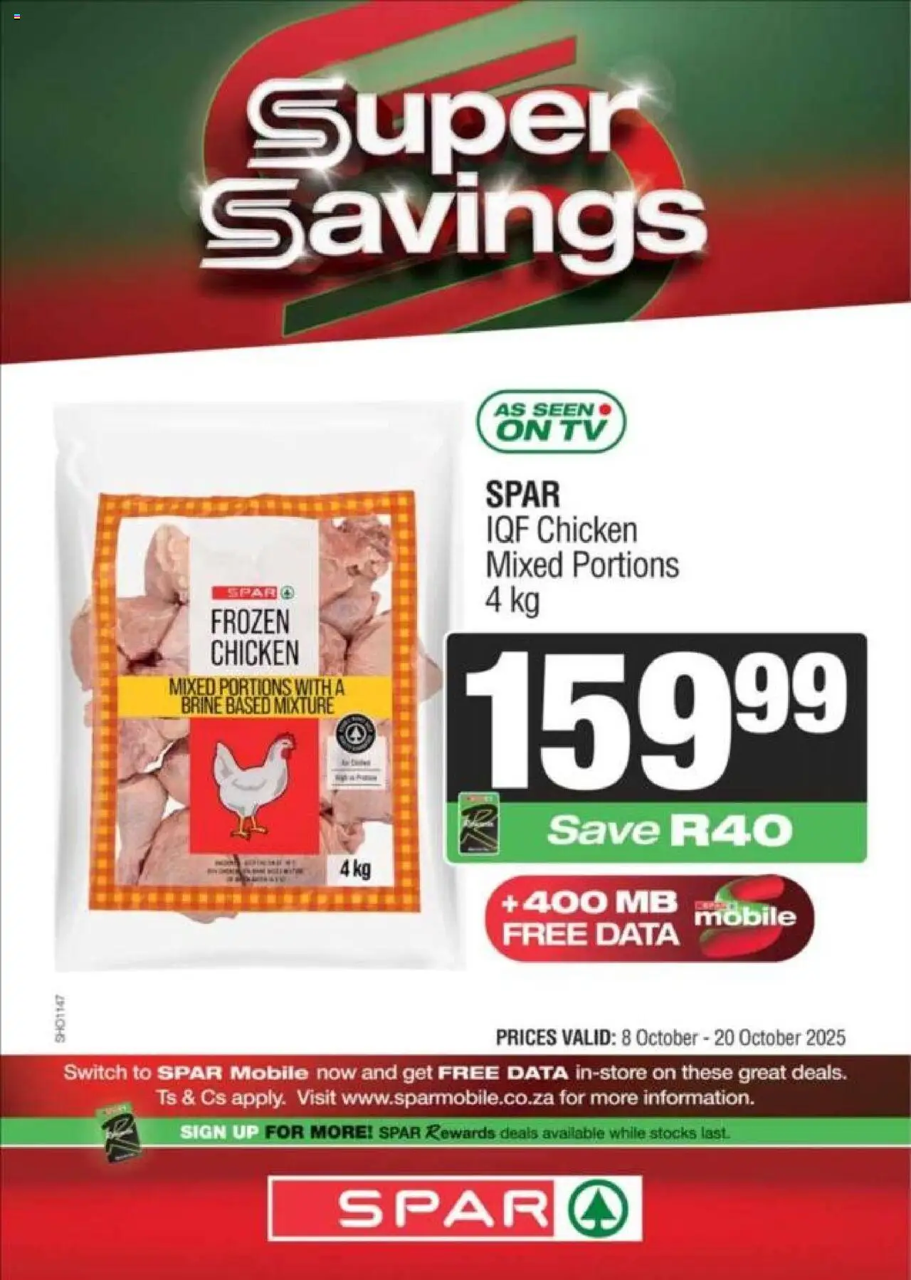 New Spar catalogue – valid from 08.10.2025 | Page: 6 | Products: Data, TV, Chicken, Switch