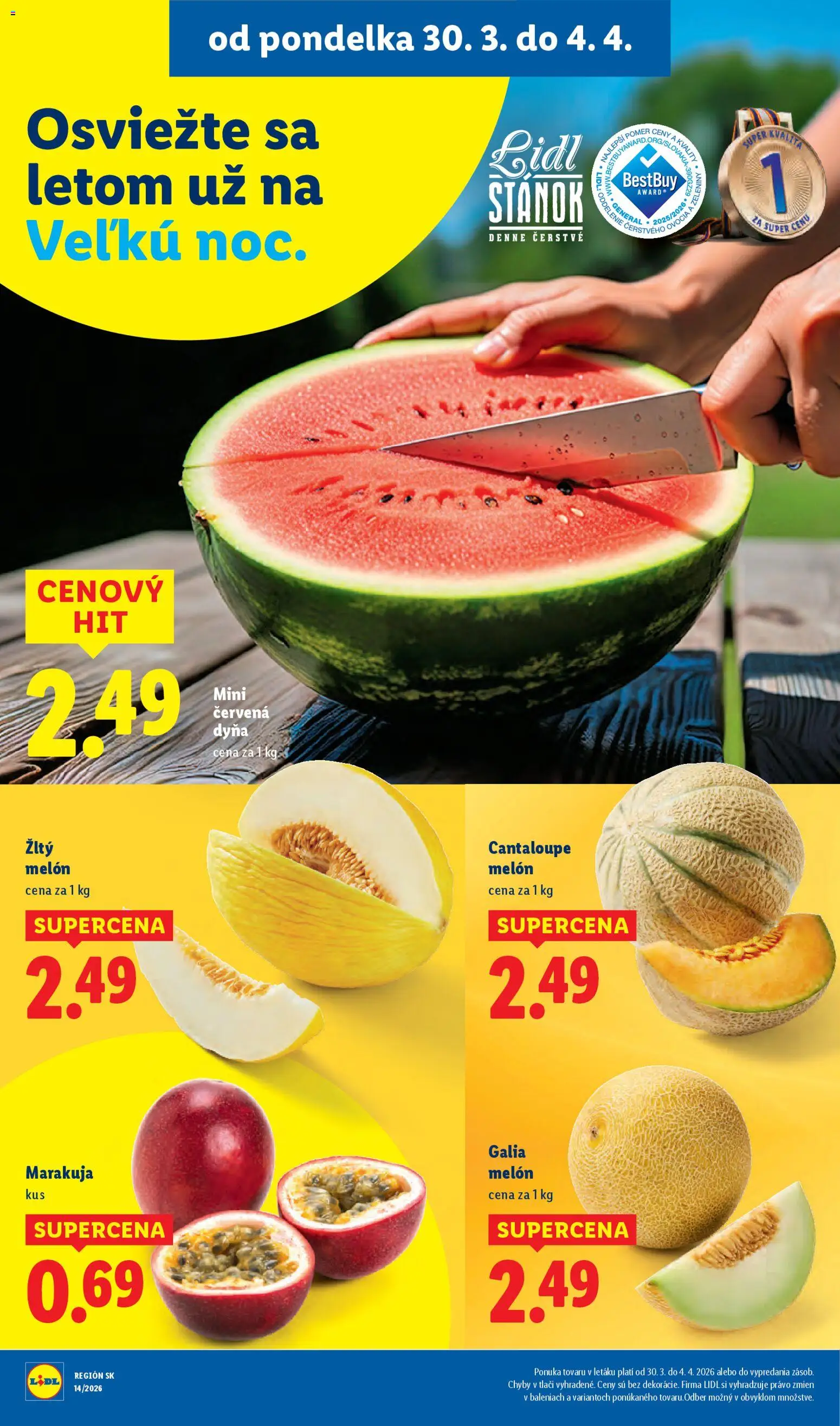 Nové Lidl akcie – leták je platný od 30.03.2026 | Strana: 8 | Produkty: Melón