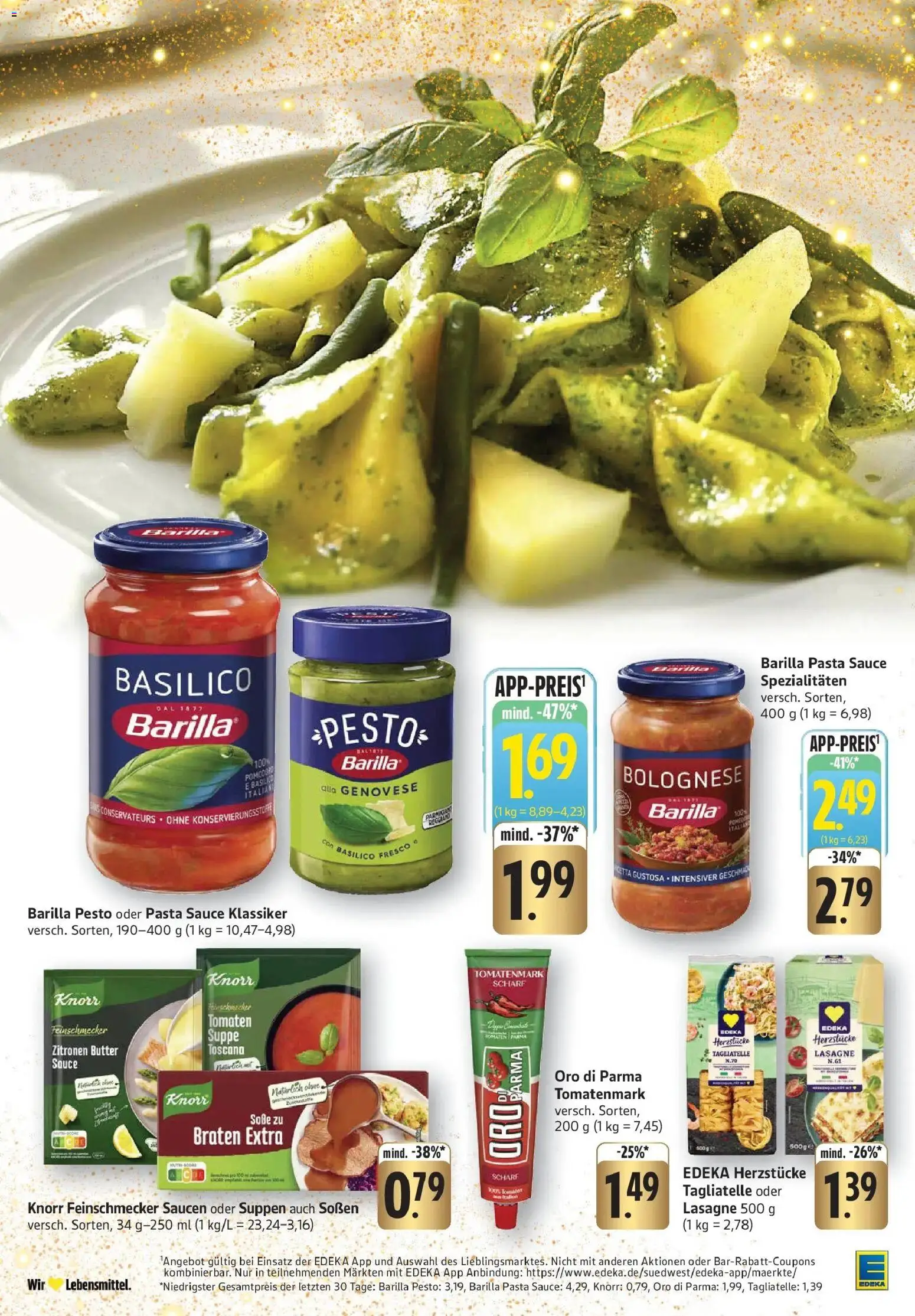 Edeka prospekt Friedrichshafen	 – gültig ab 15.12.2025 | Seite: 19 | Produkte: Barilla pesto, Tomaten, Knorr, Oro di parma