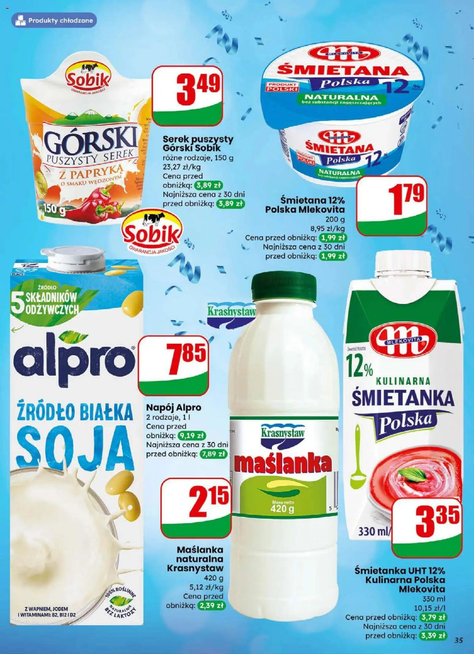 Dino Gazetka od 31.12.2025 | Strona: 35 | Produkty: Maślanka, Alpro, Papryka, Śmietana