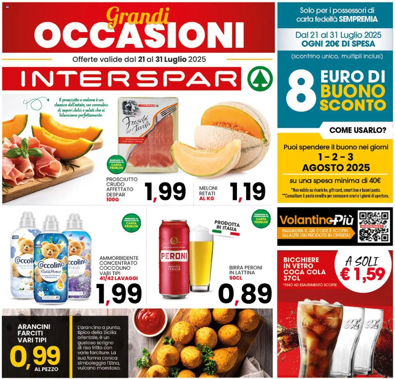 Volantino Interspar del 28.07.2025 | Pagina: 1 | Prodotti: Ammorbidente, Riso, Prosciutto, Lavanda