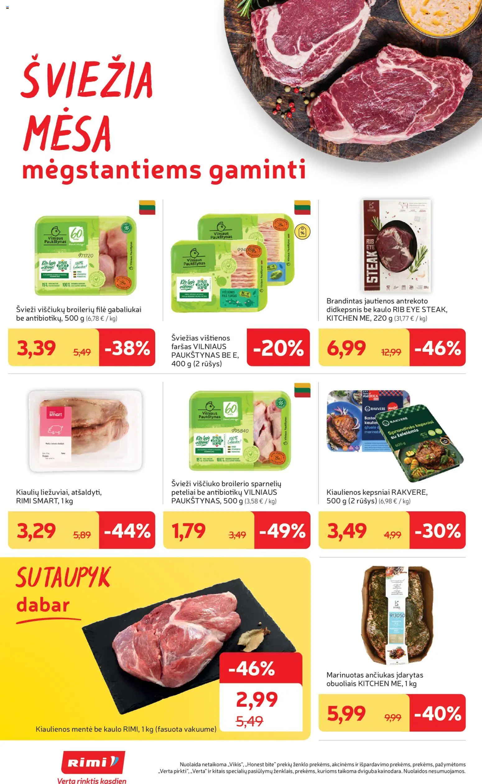 Rimi akcijos nuo 28.10.2025 | Puslapis: 10 | Prekių: Vištienos, Kiaulienos, Jautienos