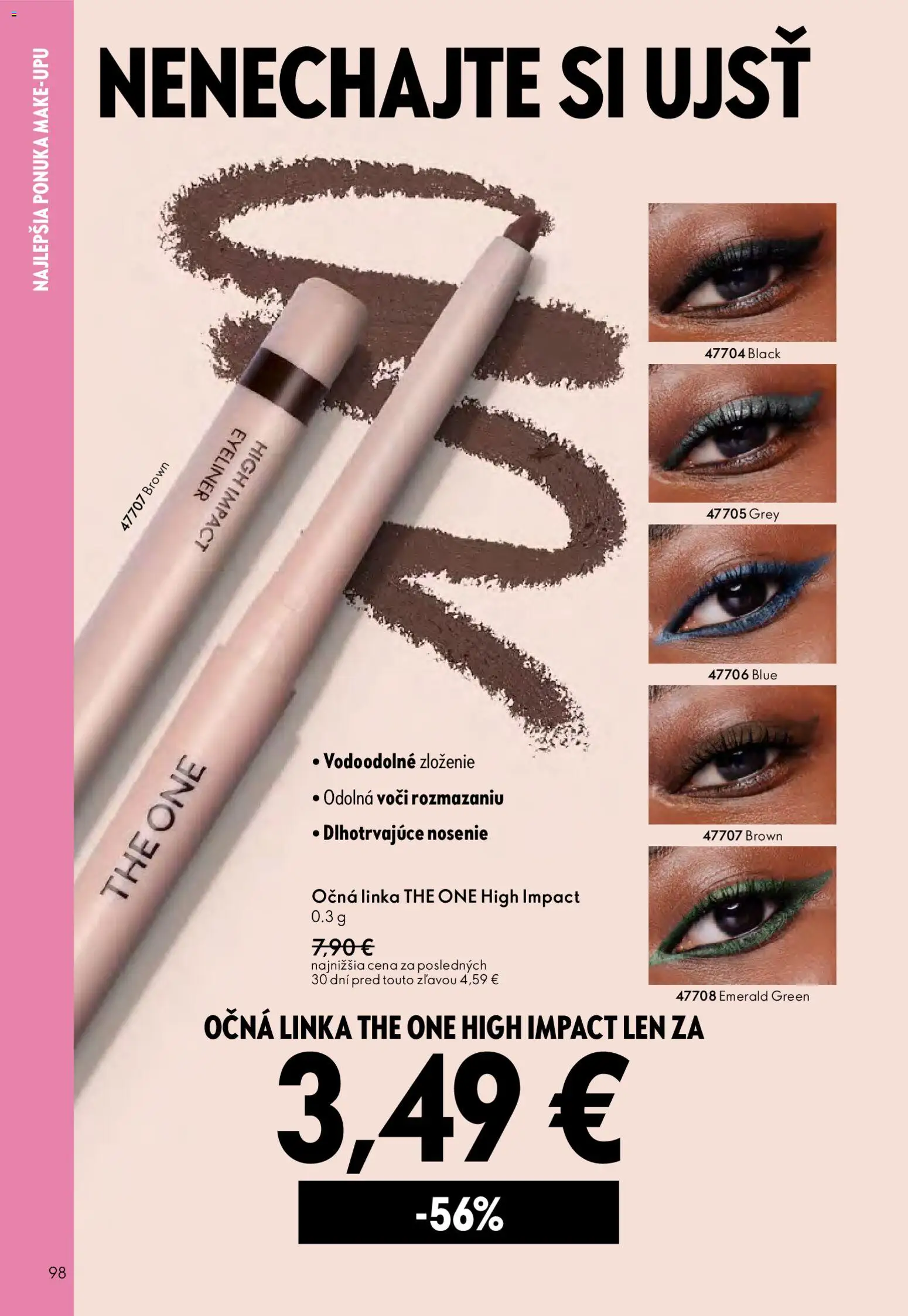 Nové Oriflame akcie – leták je platný od 06.05.2026 | Strana: 98 | Produkty: Očná linka