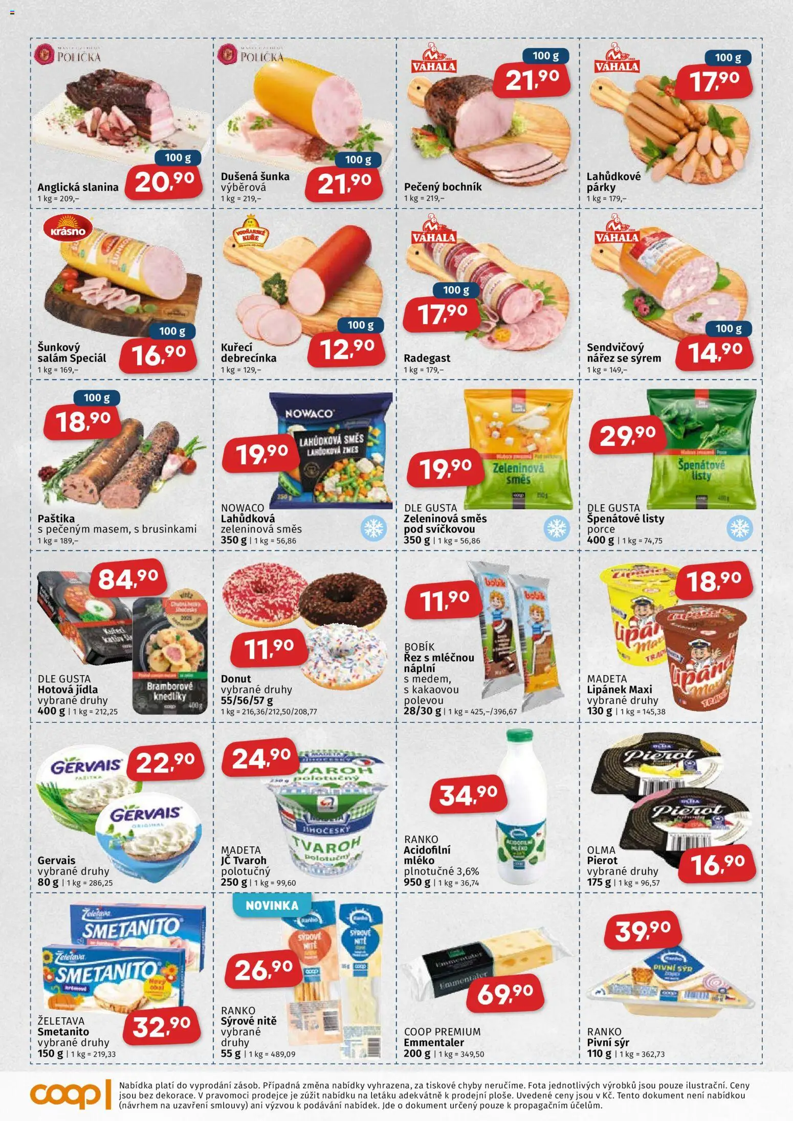 Coop leták - Východočeský region od 22.10.2025 | Strana: 2 | Produkty: Polička, Tvaroh, Anglická slanina, Gervais
