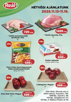 Reál Bevásárló hétvége - Pest megye - amely érvényes a következő dátumtól: 13.11.2025