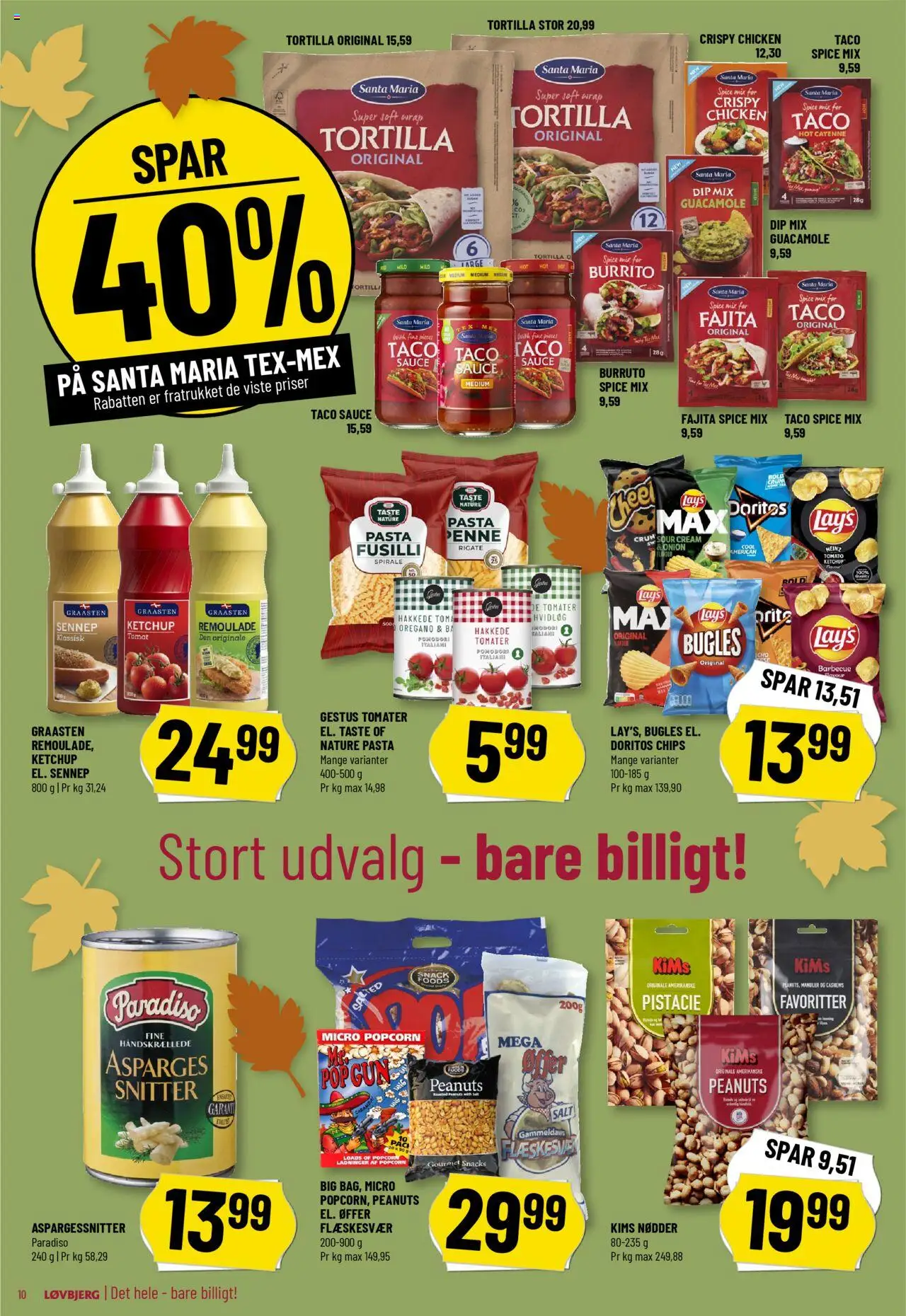Løvbjerg tilbudsavis – gyldig fra 17.10.2025 | Side: 10 | Produkter: Chips, Nødder, Sennep, Oregano