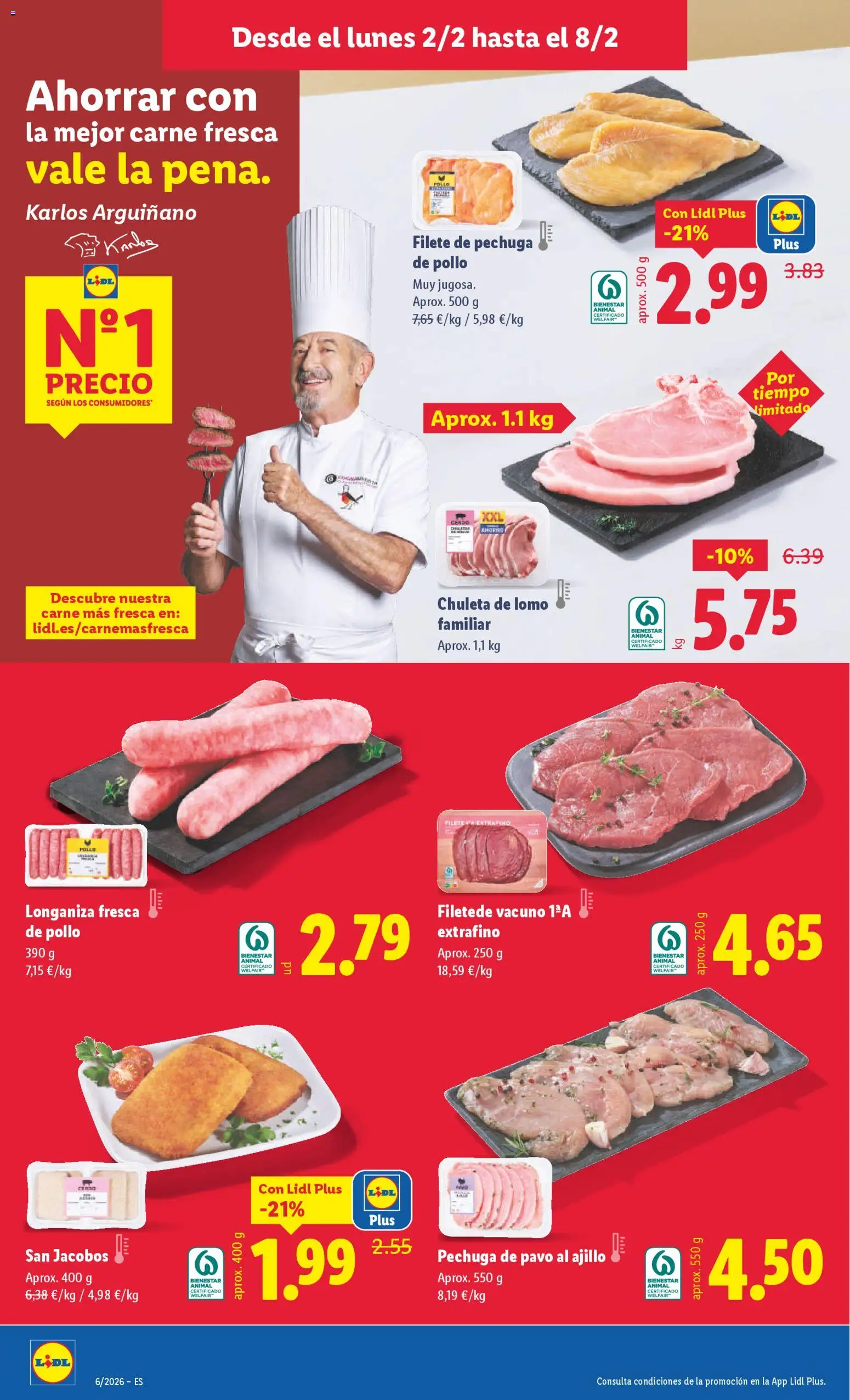 Lidl folleto │ válido desde el 02.02.2026 | Página: 4 | Productos: Cerdo, Longaniza, Filete