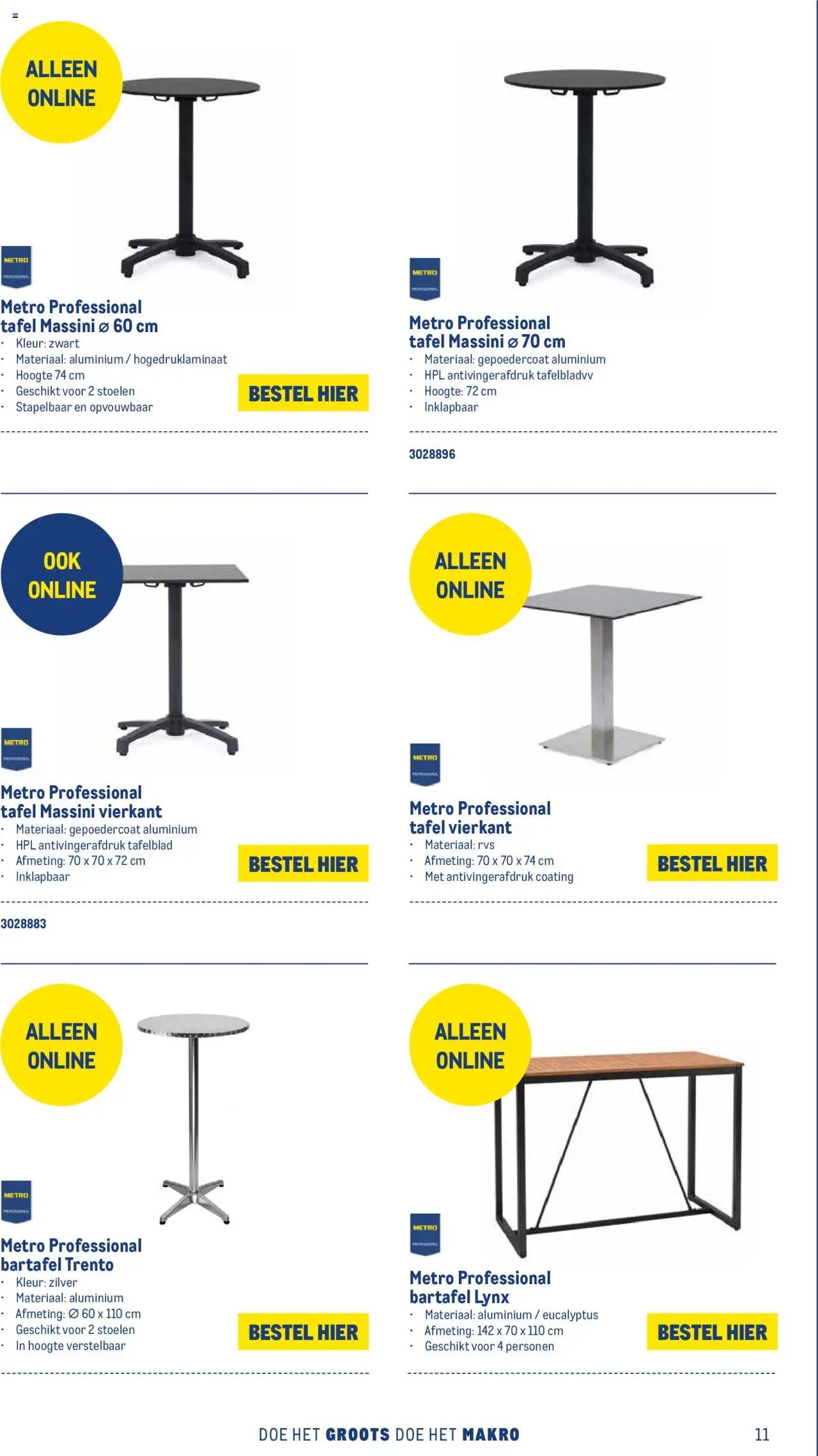  | Pagina: 11 | Producten: Tafel