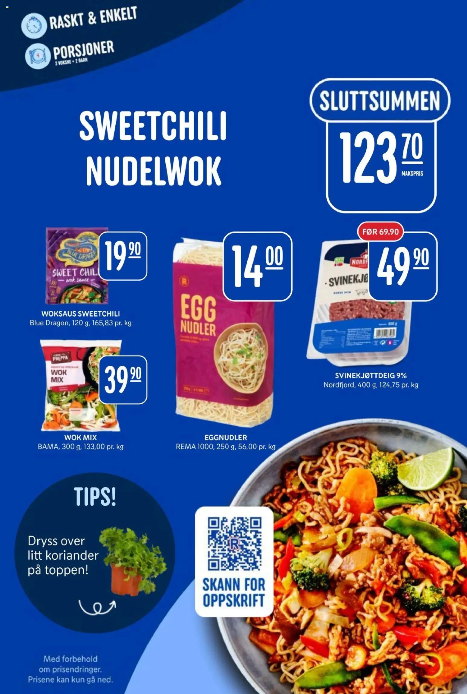 {H1} | Side: 18 | Produkter: Nudler, Мідії, Koriander