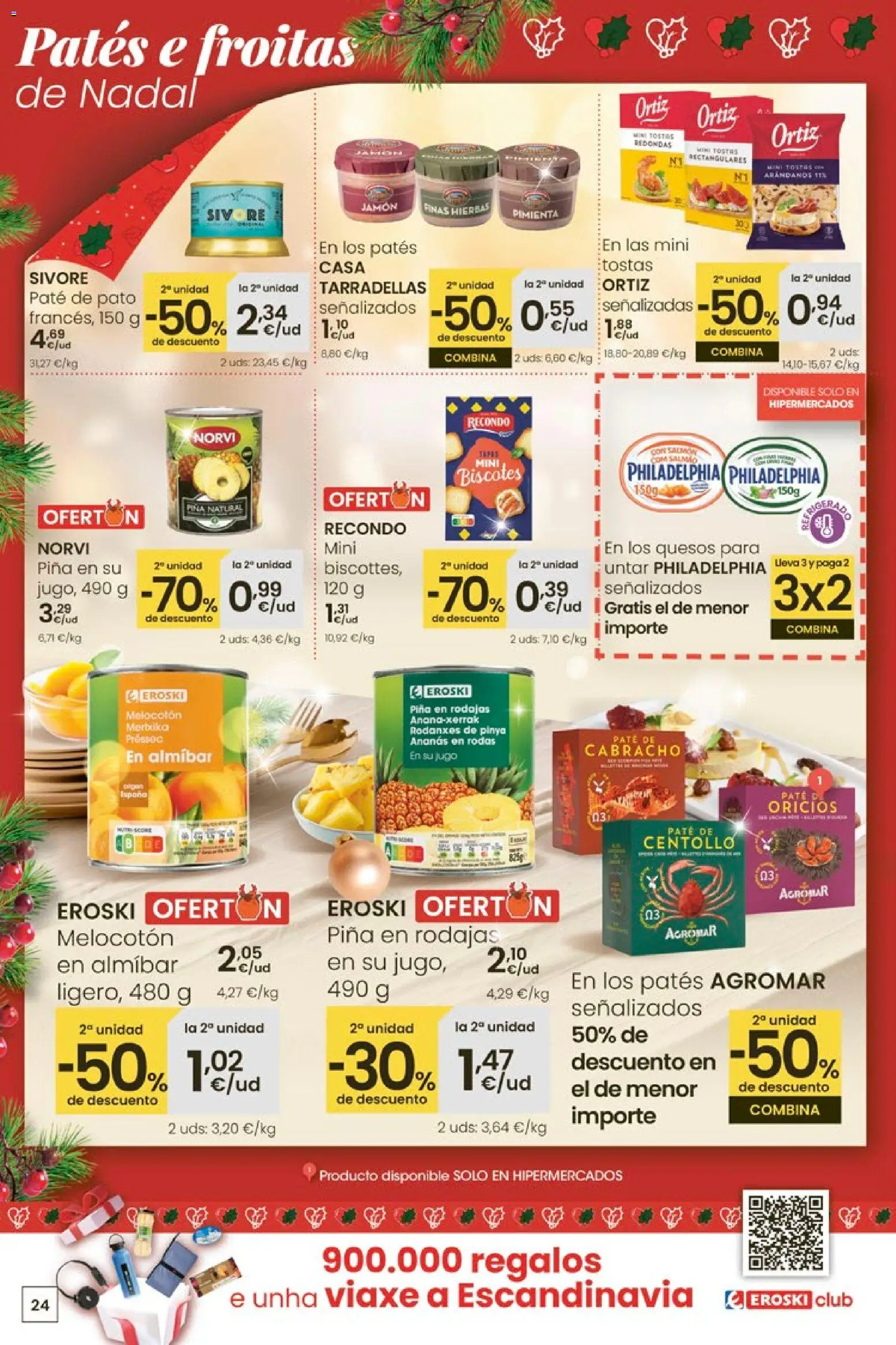 Eroski - Center │ válido desde el 27.11.2025 | Página: 24 | Productos: Jamón, Jugo, Paté, Piña