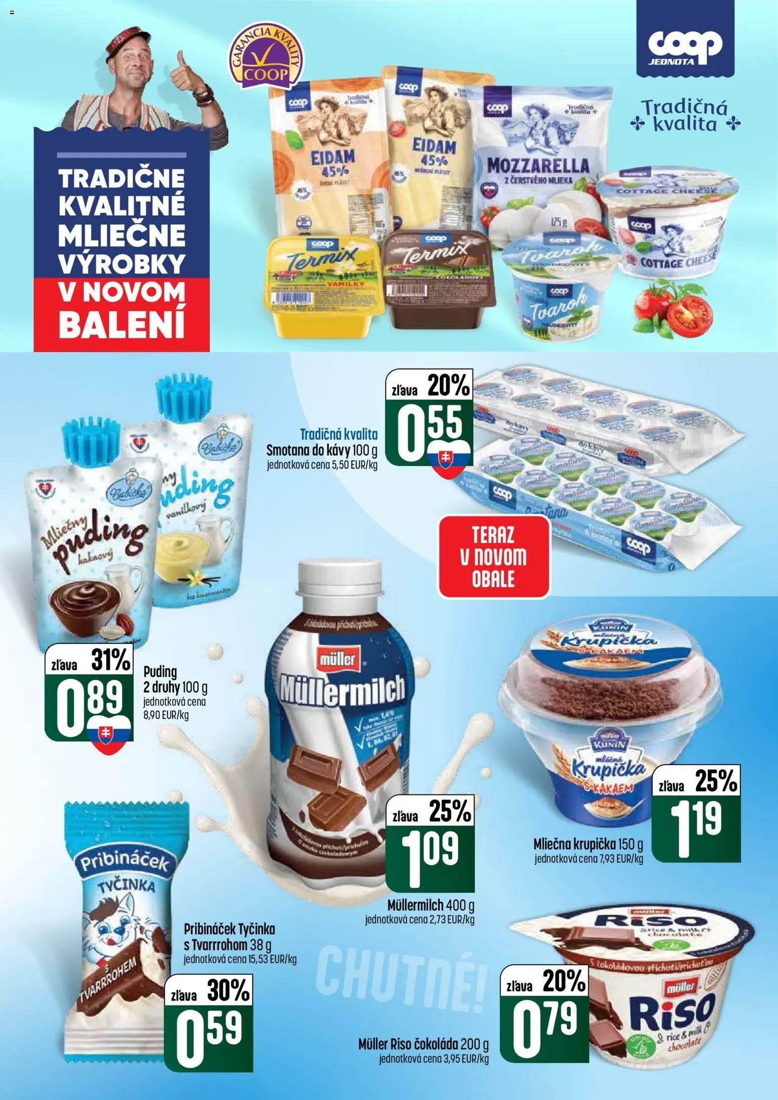Nové COOP Jednota akcie – leták je platný od 16.04.2026 | Strana: 27 | Produkty: Smotana, Eidam, Čokoláda, Tvaroh