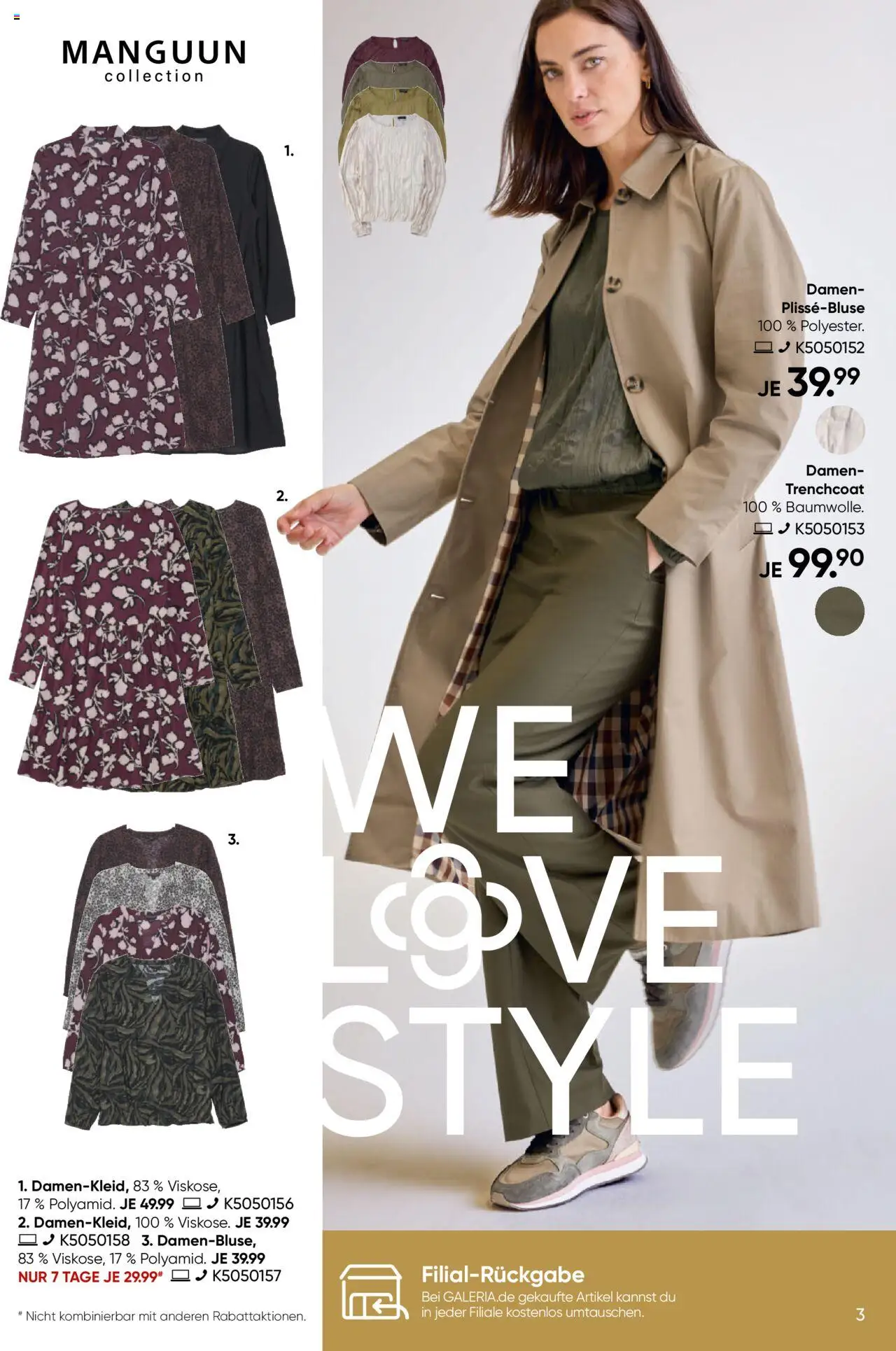 Galeria Karstadt Kaufhof Prospekt 	 – gültig ab 10.09.2025 | Seite: 3 | Produkte: Trenchcoat