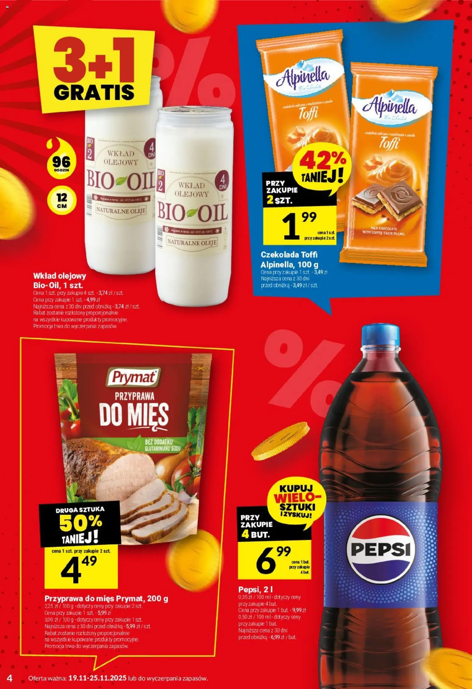 Twój Market Gazetka od 19.11.2025 | Strona: 4 | Produkty: Pepsi, Czekolada