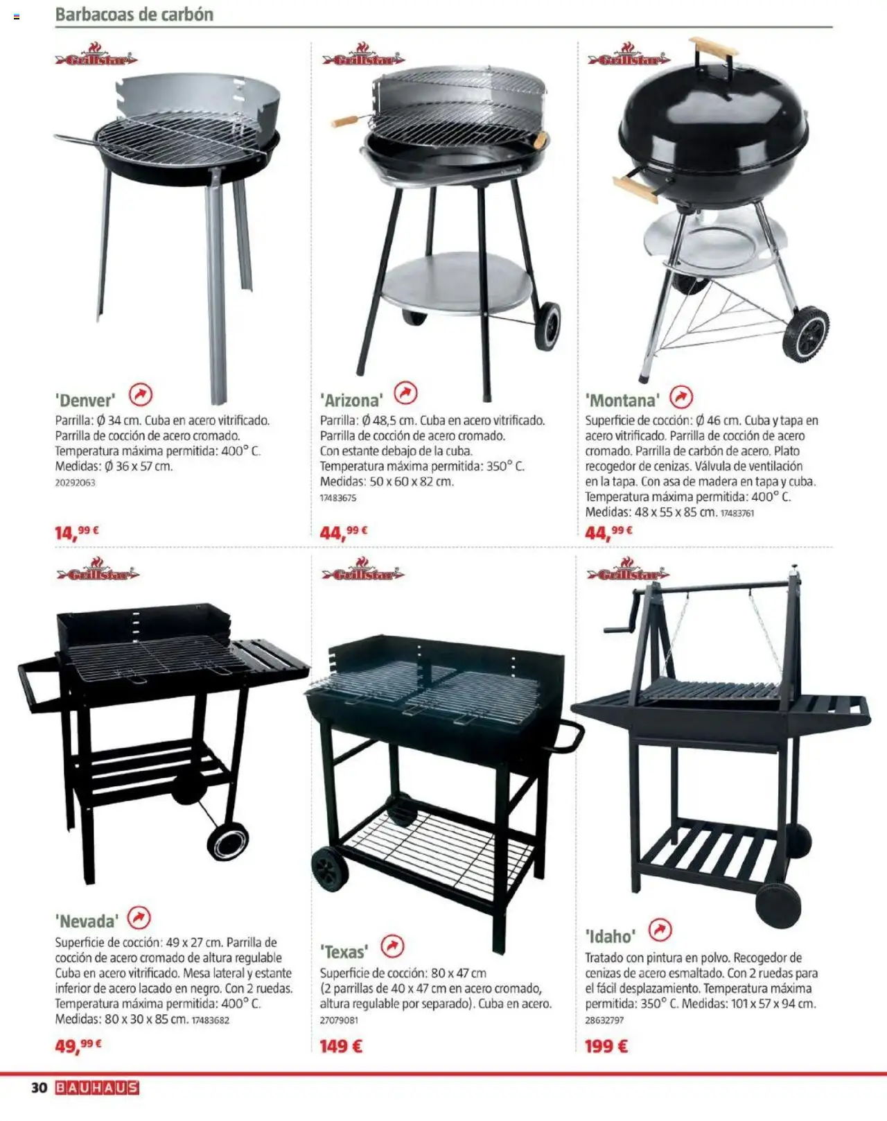 Bauhaus - Camping │ válido desde el 19.05.2025 | Página: 30 | Productos: Parrilla, Estante, Mesa
