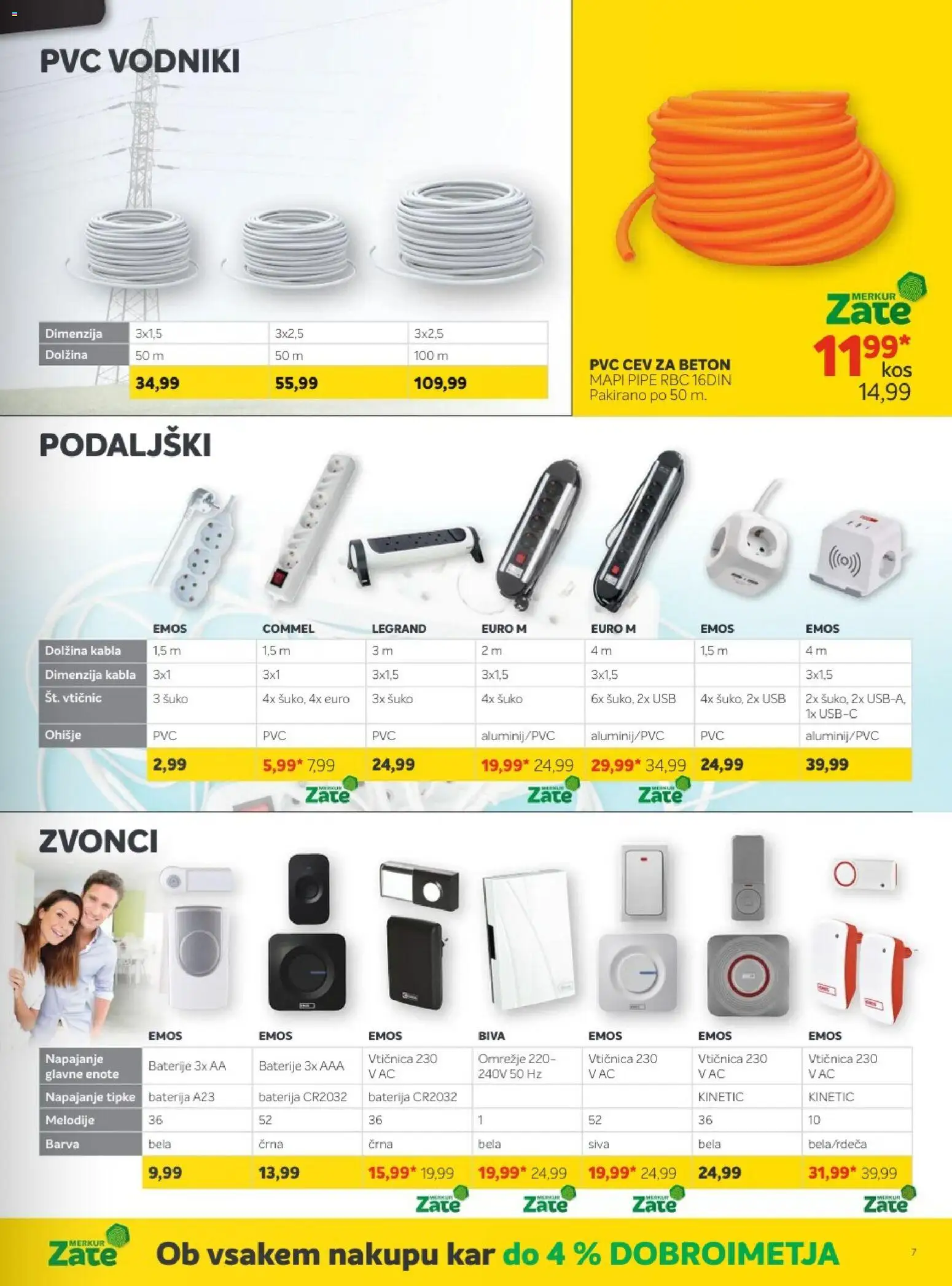 Novi Merkur katalog ponudbe – veljaven od 01.10.2025 | Stran: 7 | Izdelki: Baterija, Vticnica, Baterije, Beton