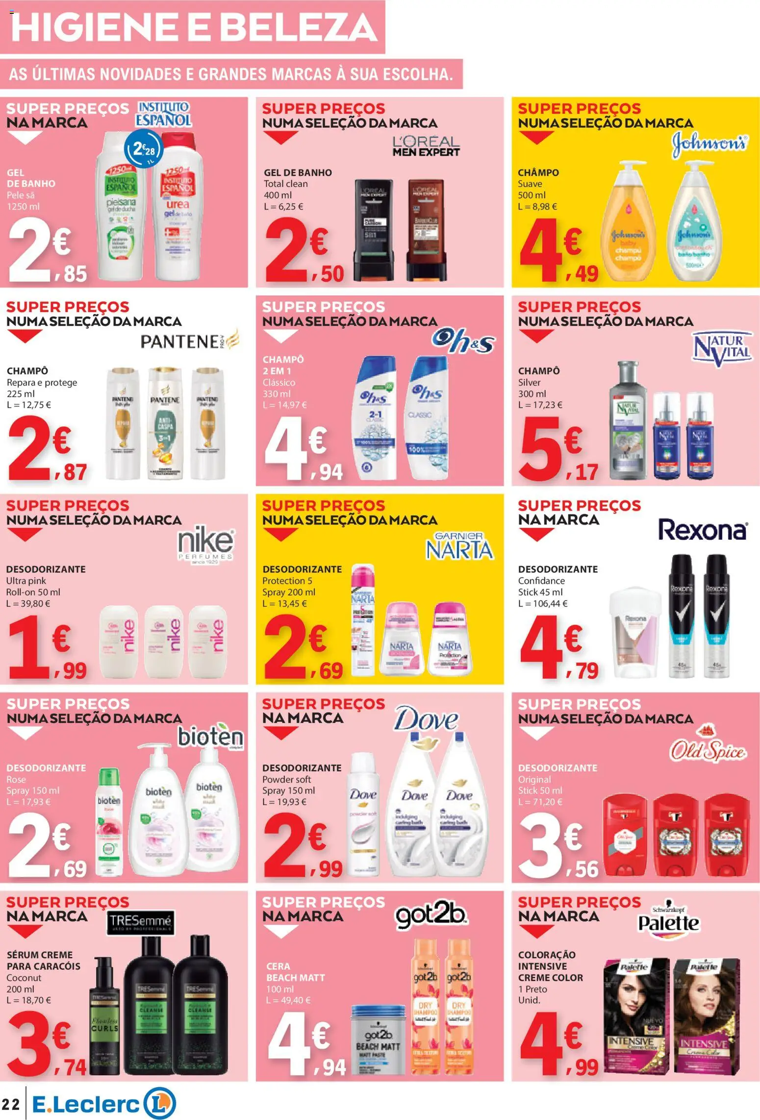E.Leclerc folheto │ válido de 15.01.2026 | Página: 22 | Produtos: Perfumes, Desodorizante, Banho, Creme