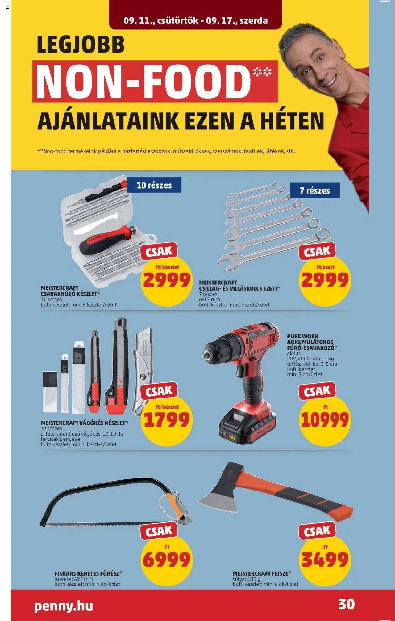 PENNY akciós ujság - amely érvényes a következő dátumtól: 11.09.2025 | Oldal: 34 | Termékek: Csavarhúzó, Óra