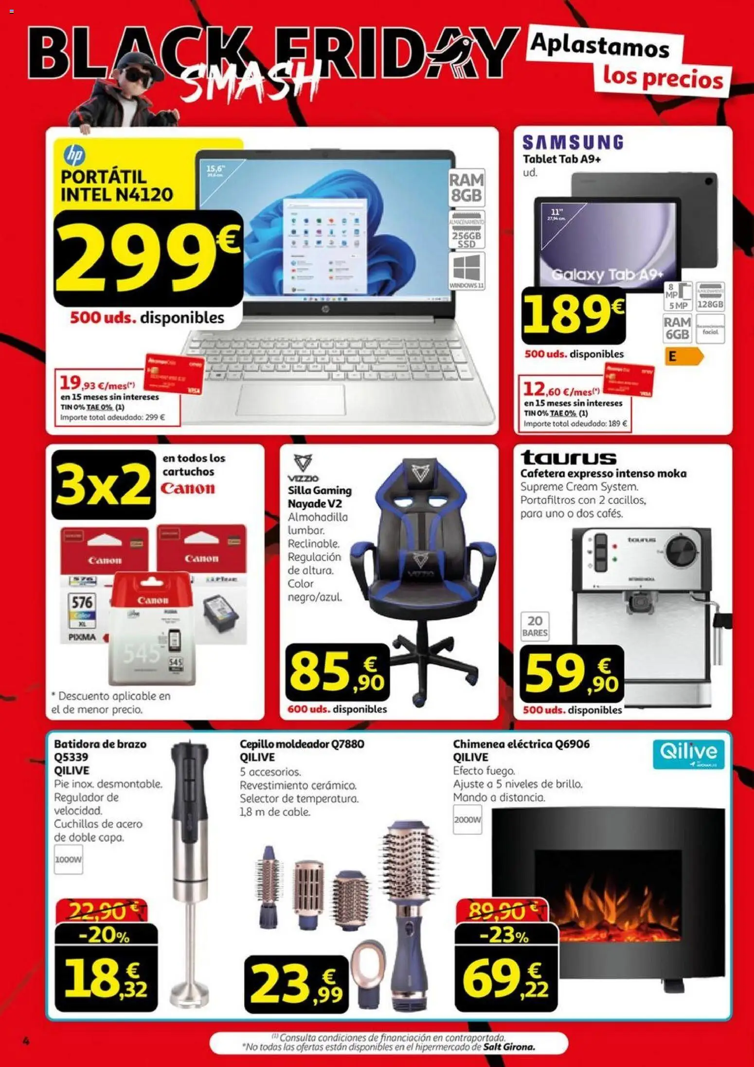 Alcampo - BlackFriday │ válido desde el 06.11.2025 | Página: 4 | Productos: Cepillo, Cepillo moldeador, Tablet, Batidora