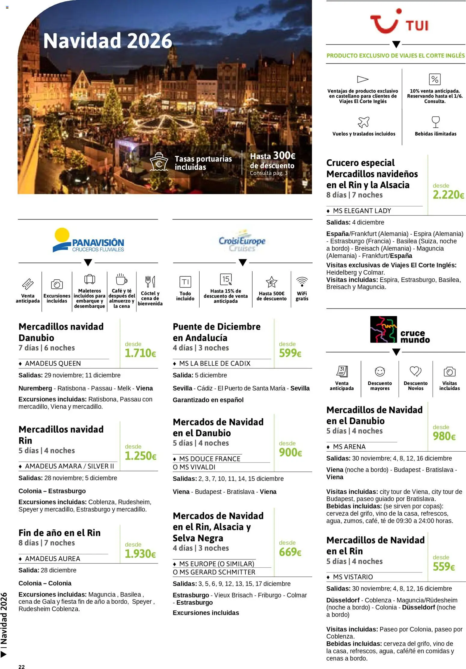 Viajes El Corte Inglés Semana del Crucero │ válido desde el 07.01.2026 | Página: 23 | Productos: Colonia, Café, Vino, Cerveza