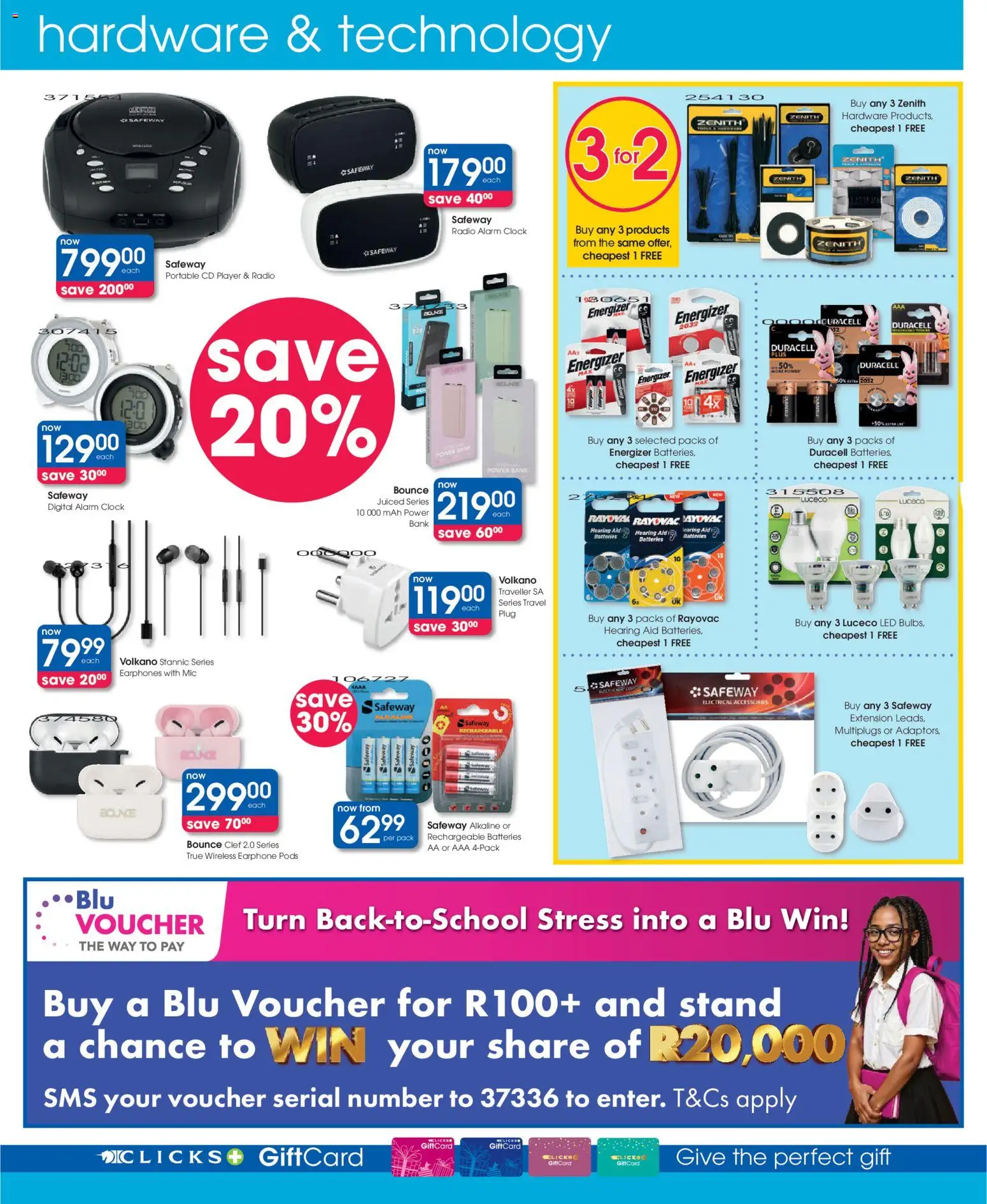 New Clicks catalogue – valid from 30.12.2025 | Page: 42 | Products: Earphones, Radio, Alarm clock, Player