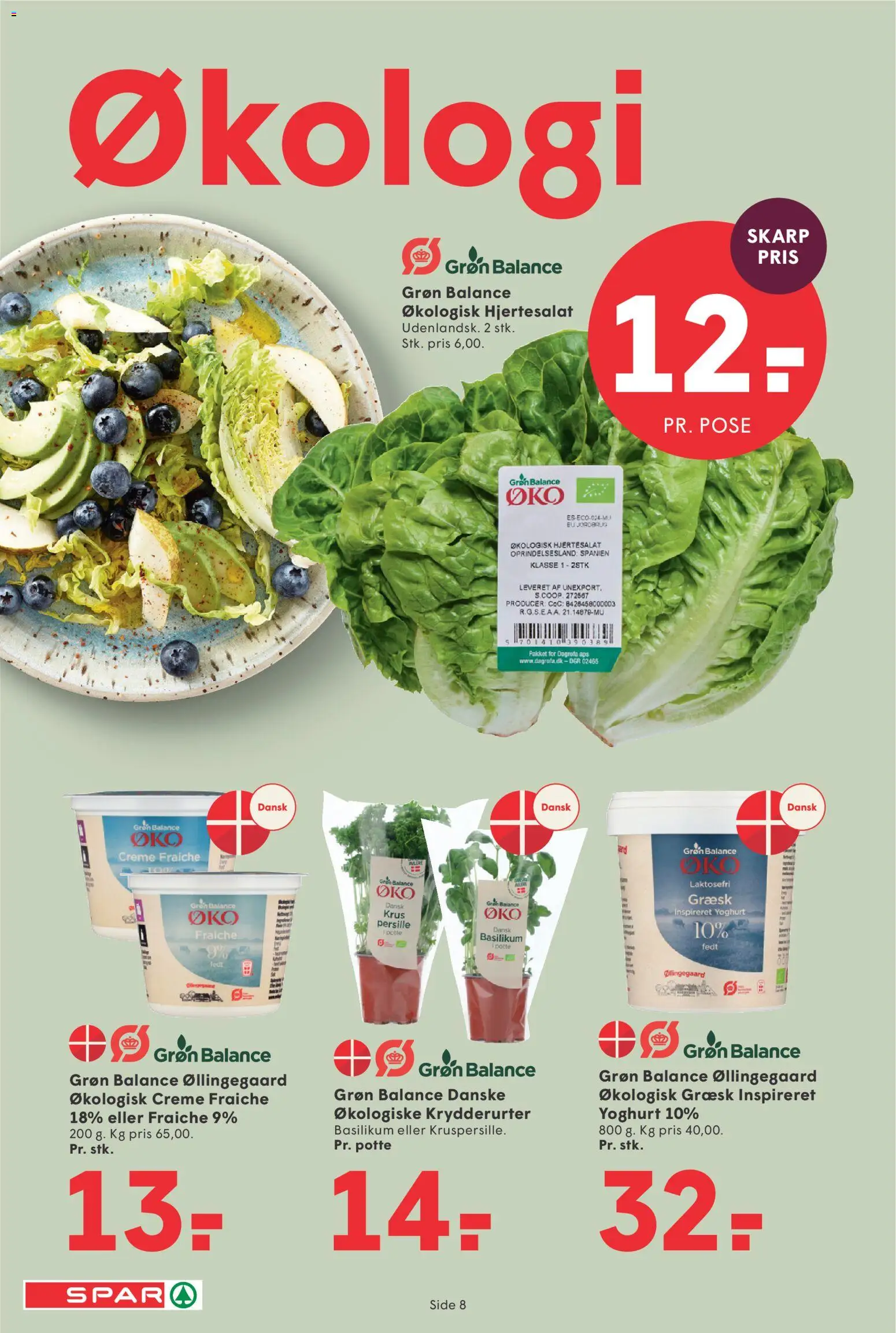 Spar tilbudsavis – gyldig fra 13.02.2026 | Side: 8 | Produkter: Yoghurt, Creme fraiche, Persille, Basilikum