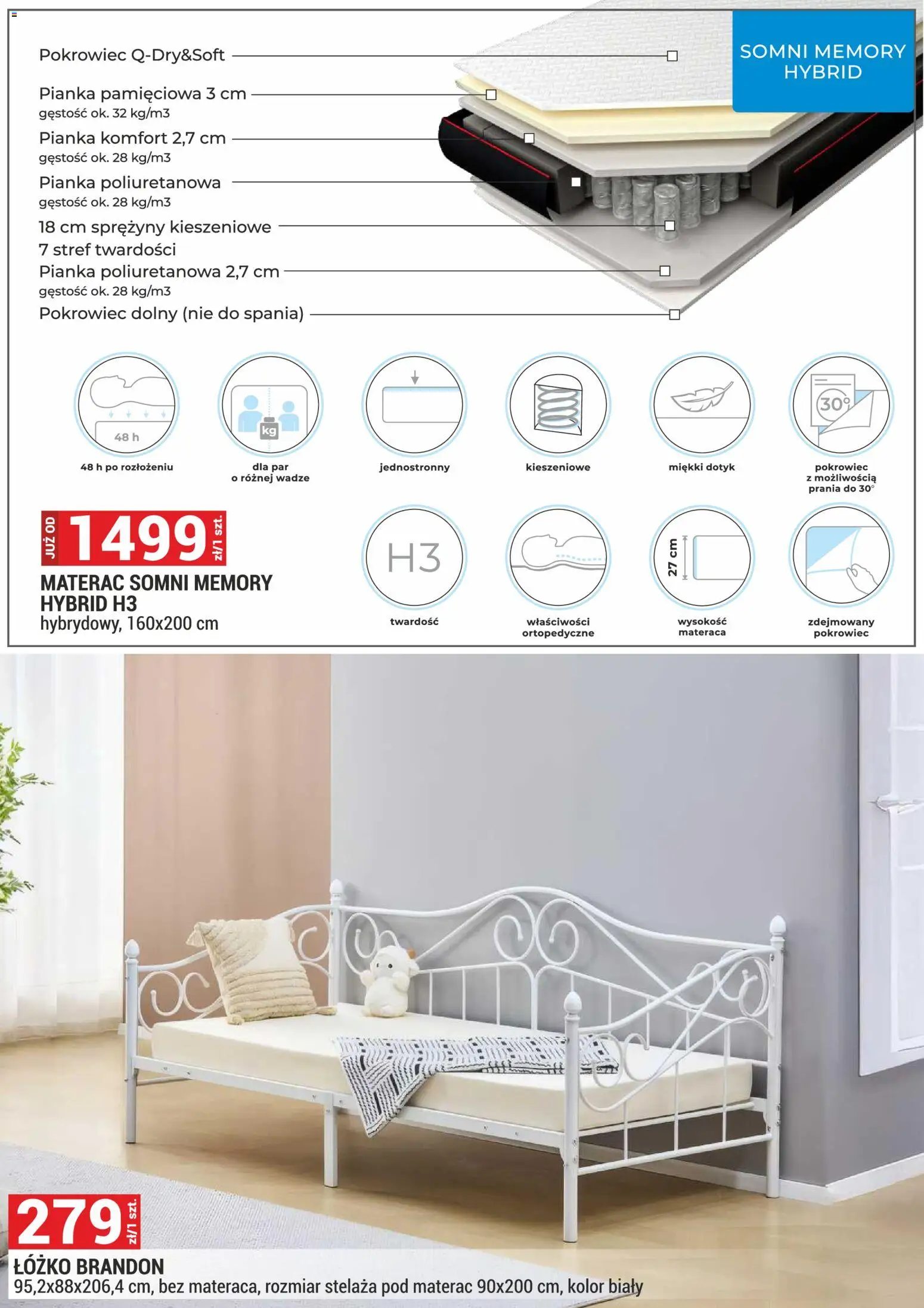 Merkury Market Gazetka - Meble, Wypoczynki, Materace od 01.12.2025 | Strona: 33 | Produkty: Łóżko, Materac
