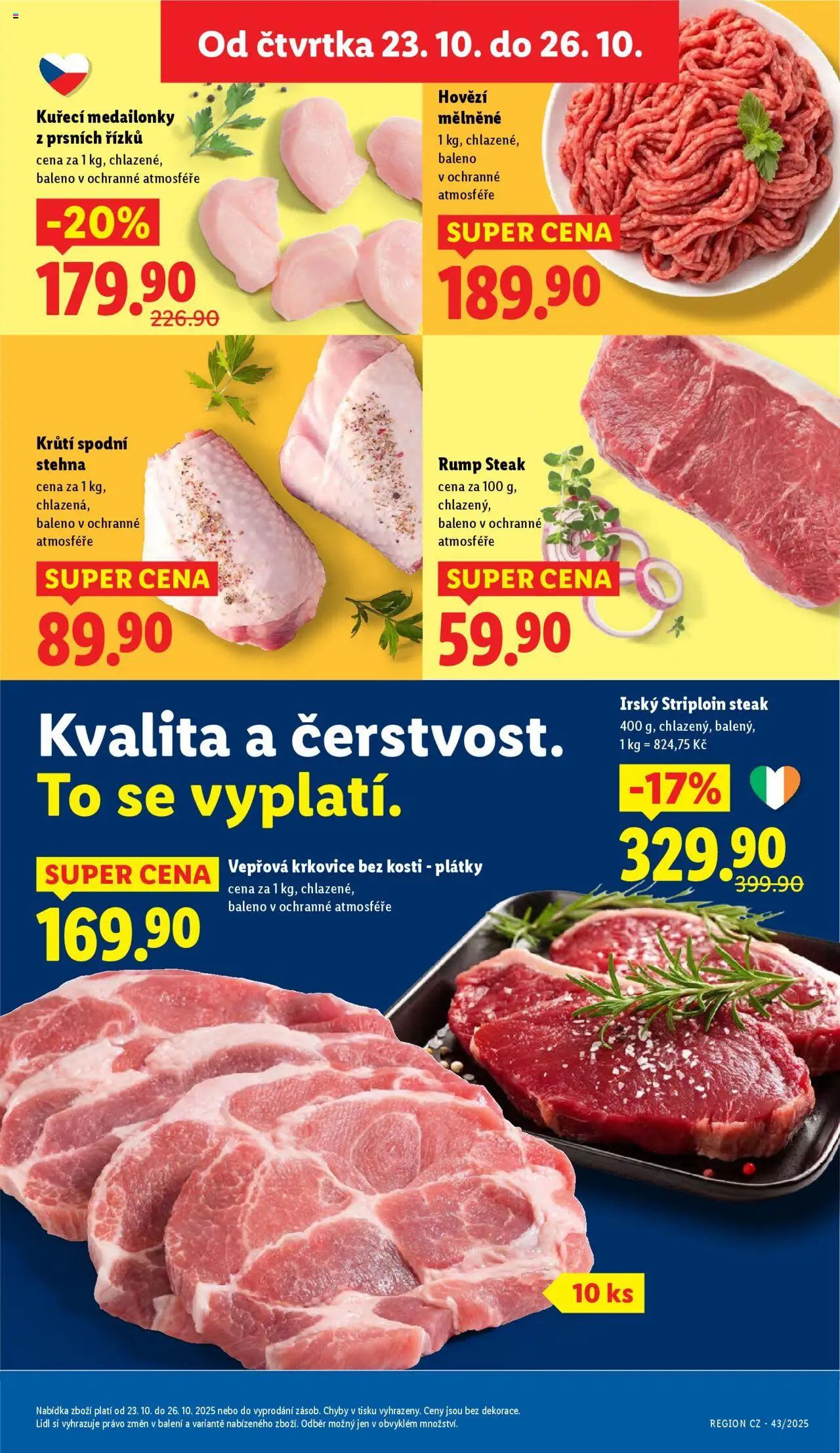 Lidl leták od 23.10.2025 | Strana: 11 | Produkty: Steak, Krkovice bez kosti, Krkovice, Vepřová krkovice