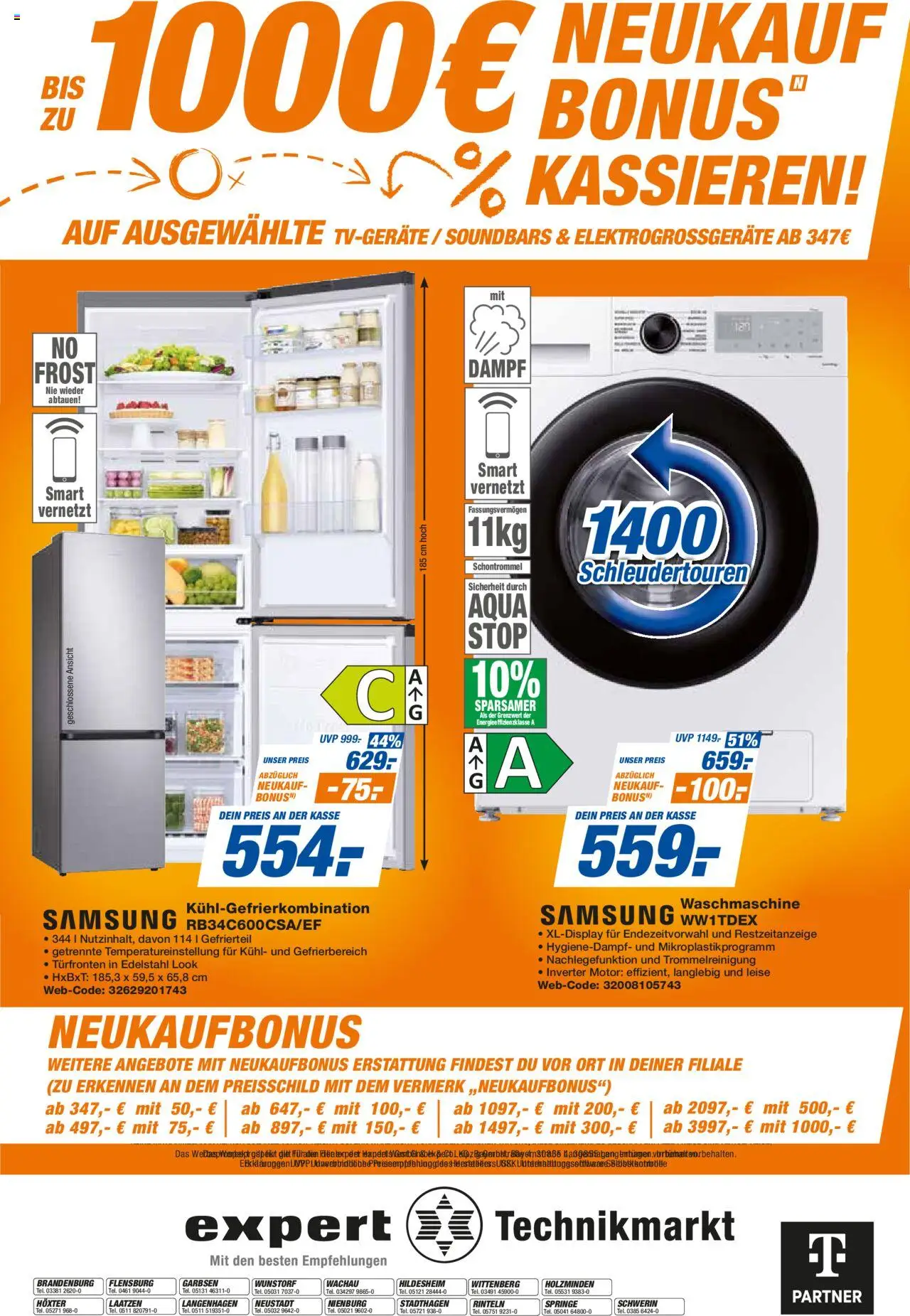 Expert Prospekt 	 – gültig ab 05.09.2025 | Seite: 12 | Produkte: Waschmaschine, Samsung, Kühlgefrierkombination