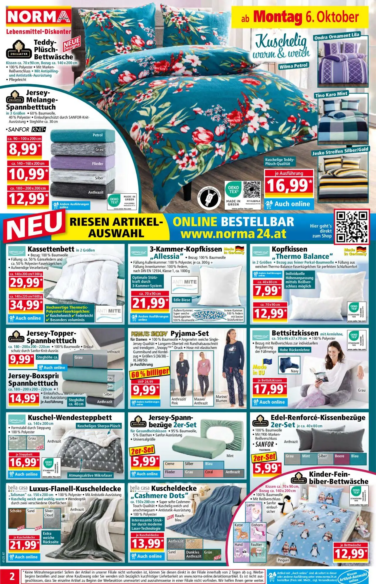 Norma Flugblatt gültig ab 06.10.2025 | Seite: 2 | Produkte: Kissen, Creme