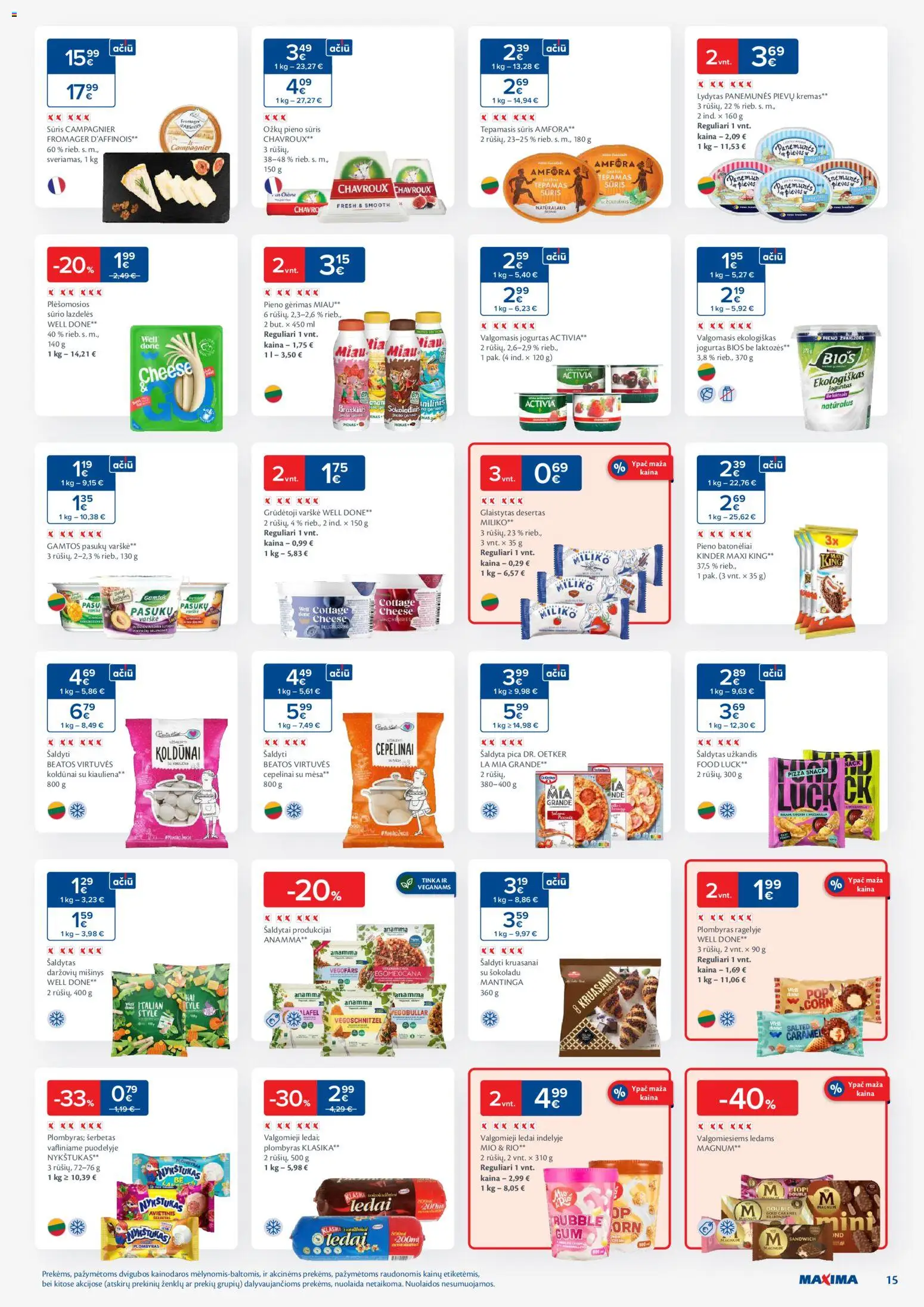 MAXIMA akcijos nuo 02.12.2025 | Puslapis: 15 | Prekių: Ledai, Pienas, Sūris, Varškė