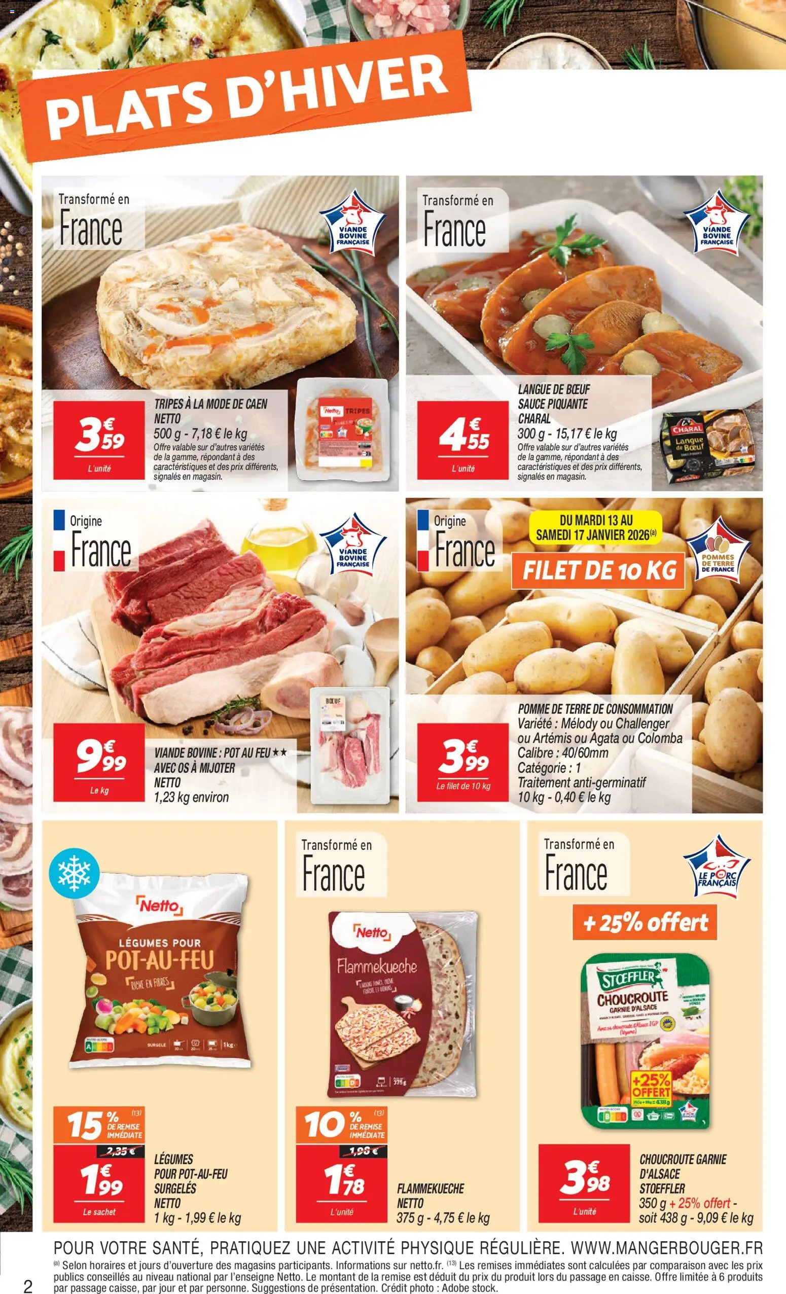 {H1} | Page: 2 | Produits: Pomme de terre de consommation, Viande, Pommes, Viande bovine
