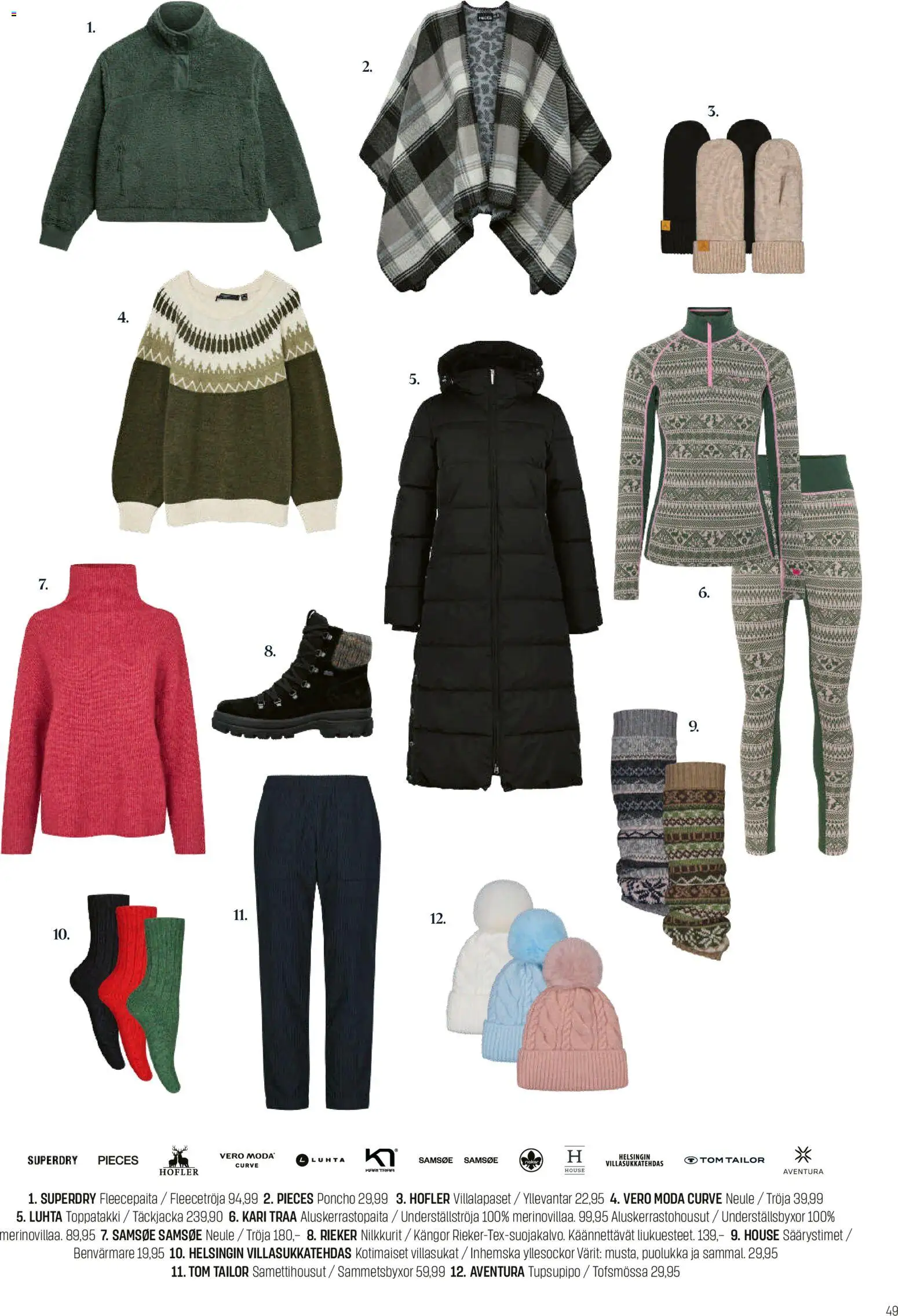 Sokos tarjoukset – voimassa 12.11.2025 alkaen | Sivu: 49 | Tuotteet: Nilkkurit, Neule, Poncho, Toppatakki