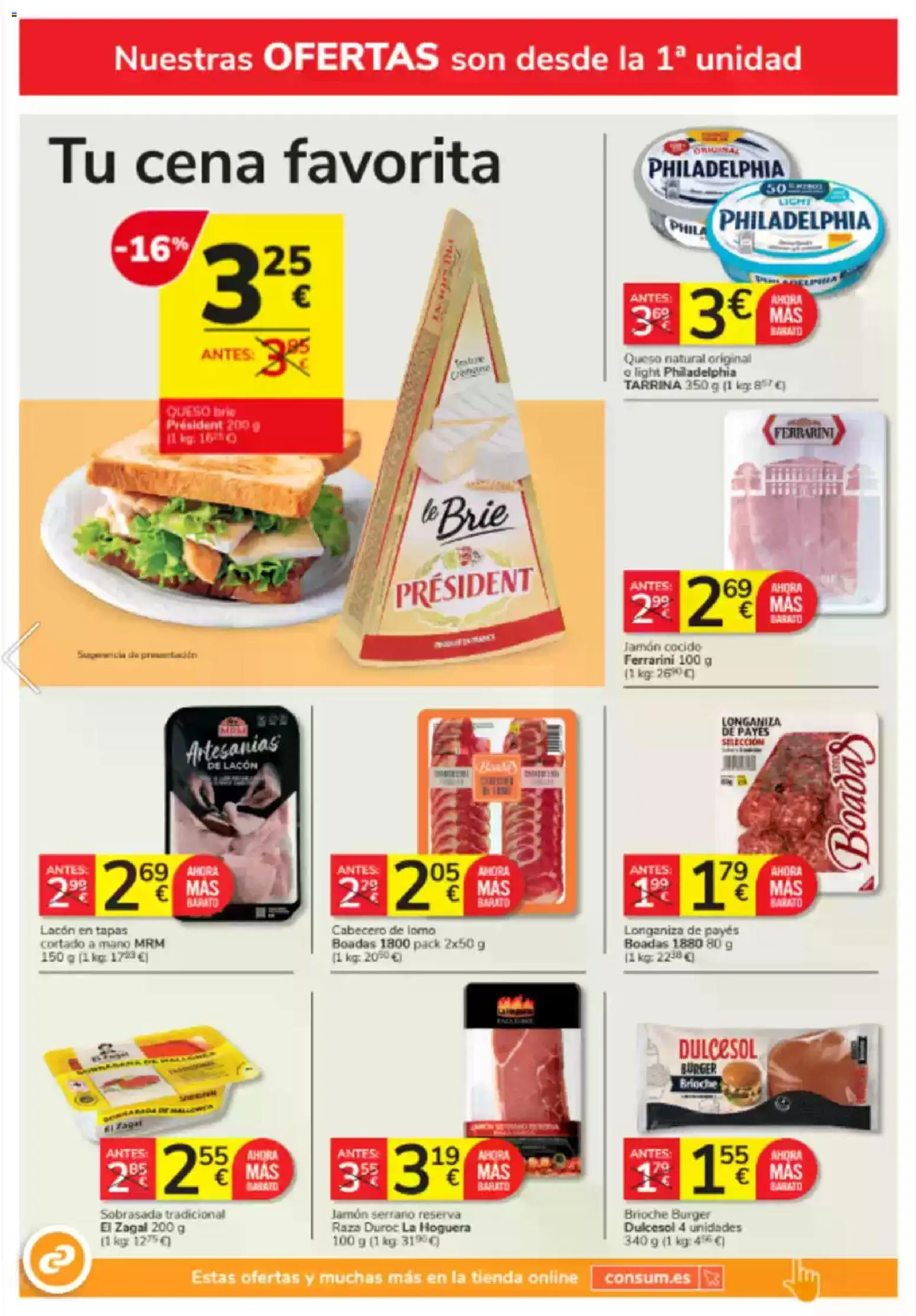 Consum folleto │ válido desde el 20.11.2025 | Página: 14 | Productos: Queso, Jamón, Jamón cocido, Sobrasada